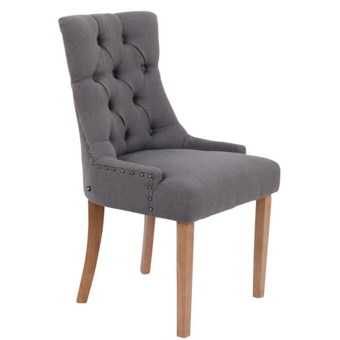 Silla comedor elegante - tela gris oscuro - 1 ud