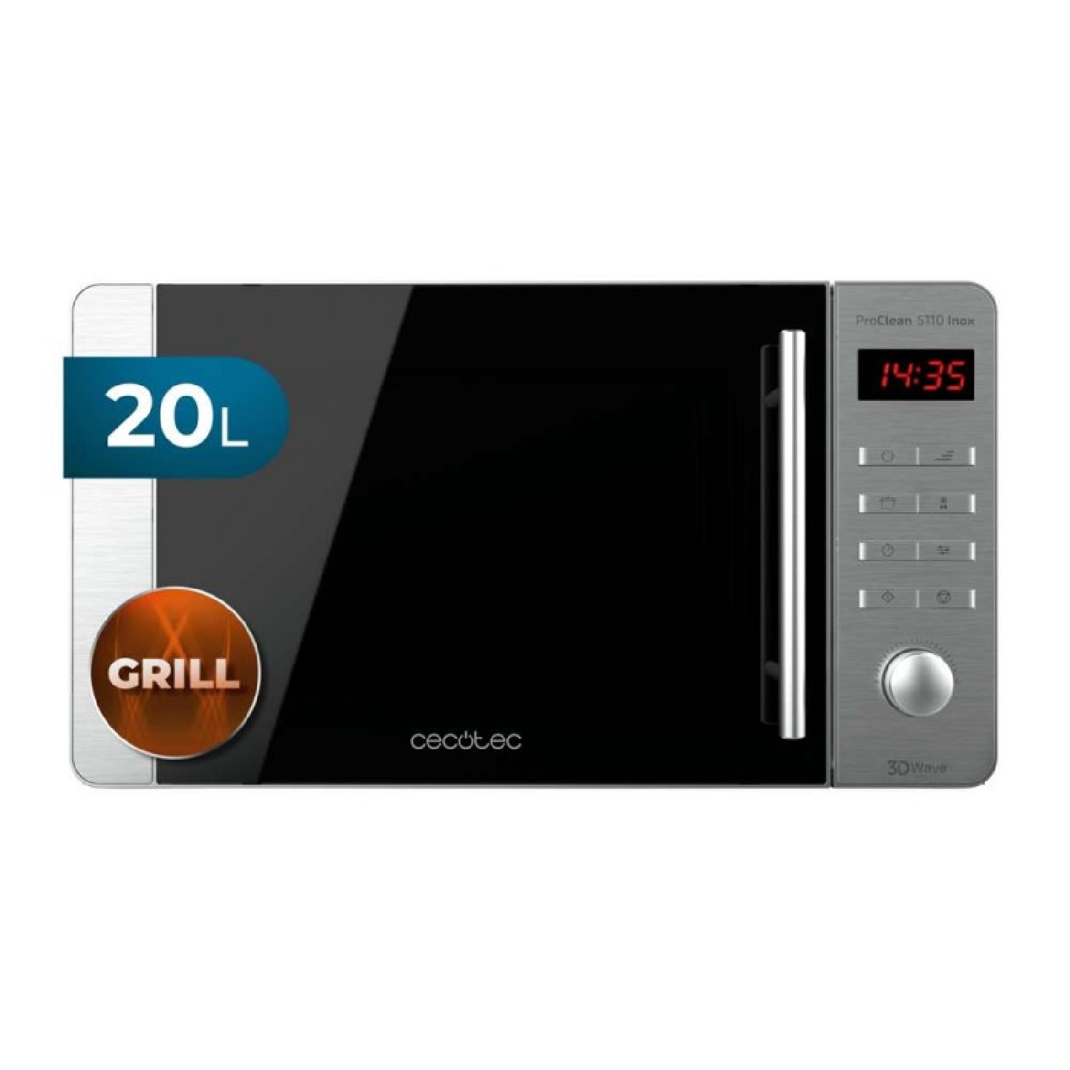 Cecotec microondas proclean 5110 inox. 700 w, grill 800 w, capacidad