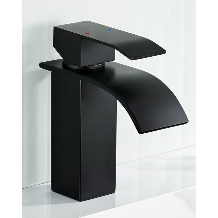 Grifo de baño - anycee max - mezclador negro - acero inoxidable - pico casc