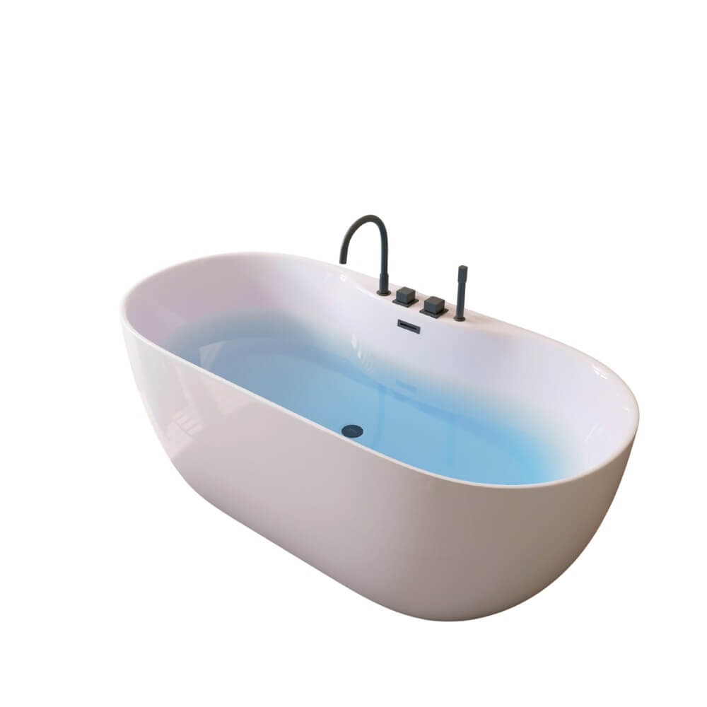 Bañera leni con grifo mezclador negro - 170 x 80 cm