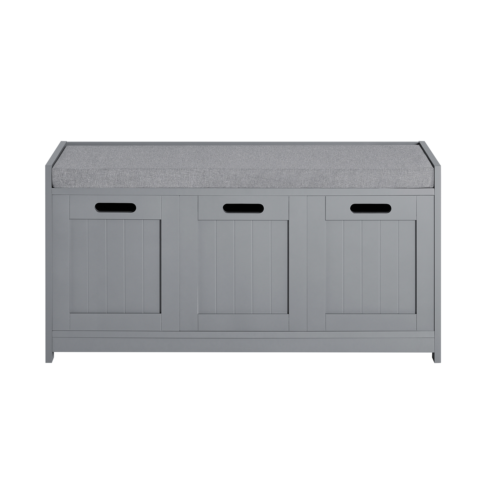 Banco zapatero con asiento, 2 puertas, gris, mdf