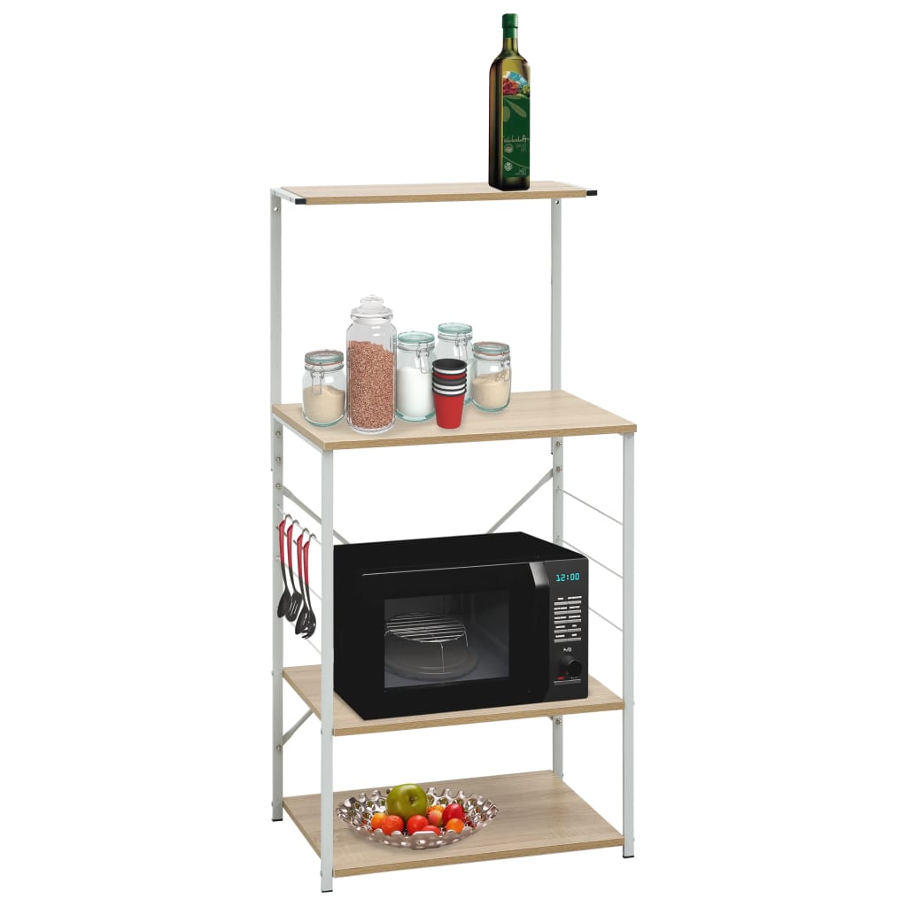 Armario microondas madera ingeniería blanco roble 60x39,6x123cm eerf9668