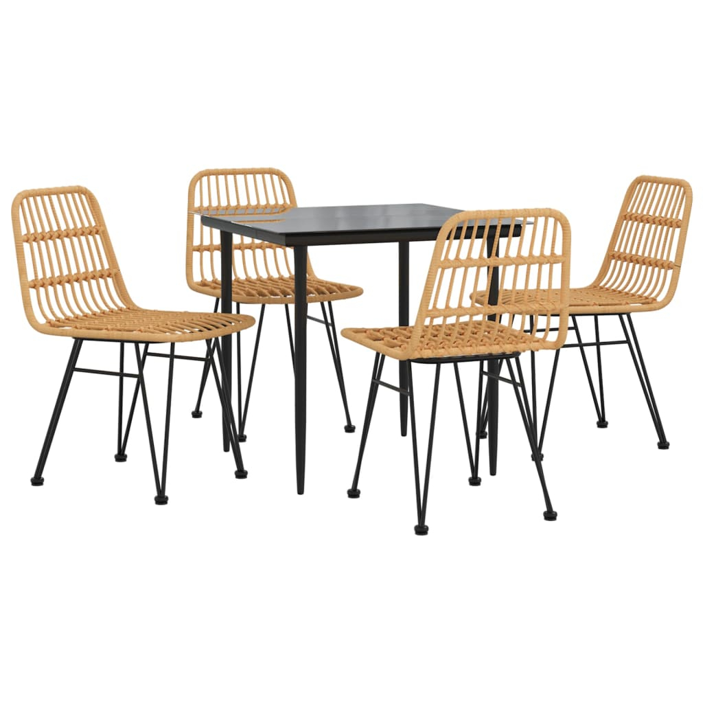 vidaXL juego de comedor de jardín 5 piezas ratán sintético