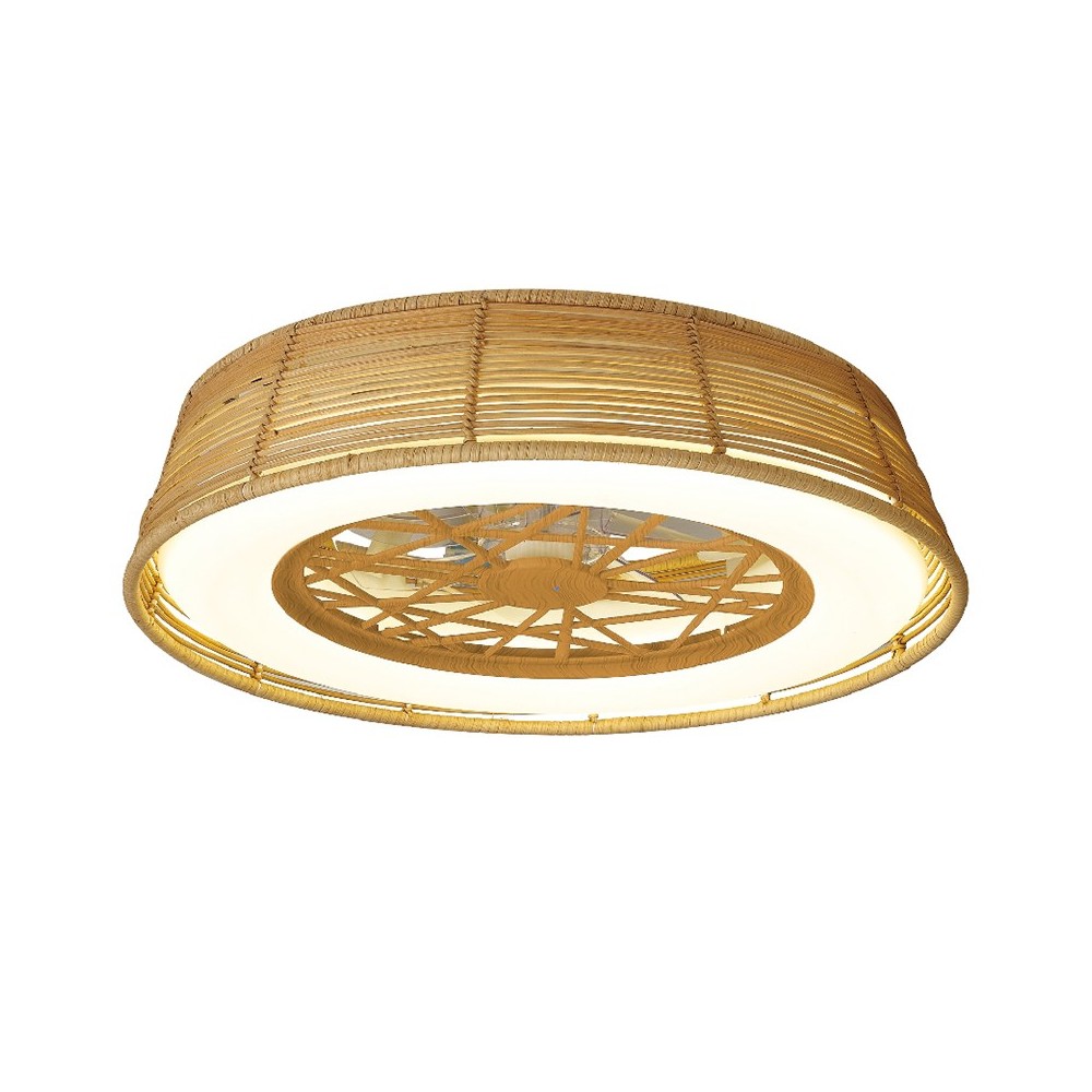 Mantra ventilador LED para exterior de rattan indonesia