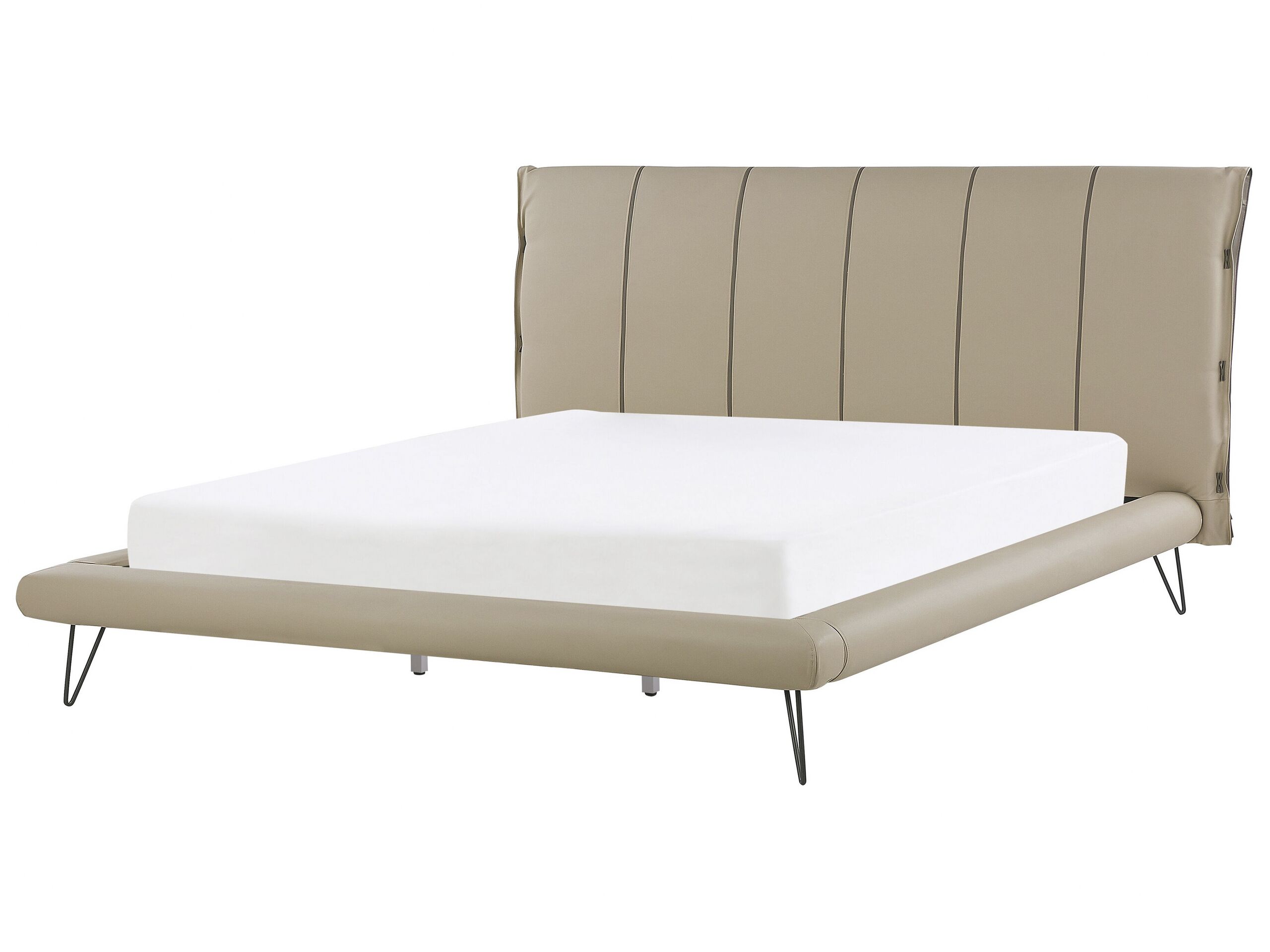 Cama piel sintética betin 180 x 200 cm beige oscuro