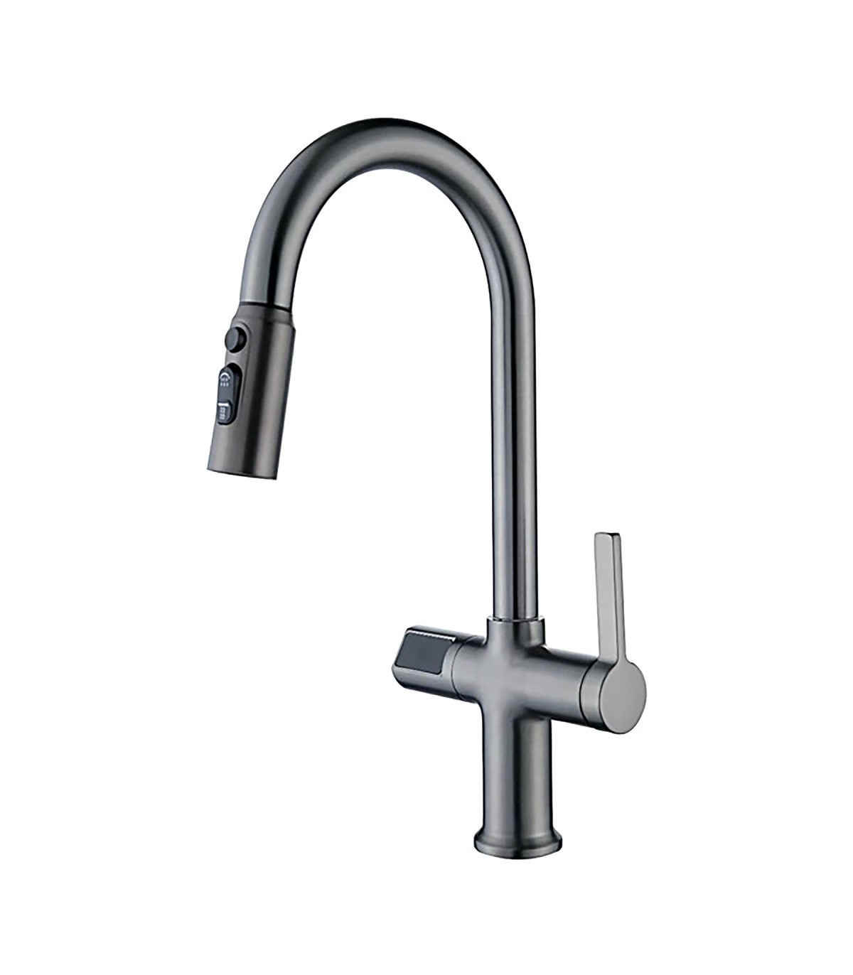 Grifo cocina display LED temperatura lh-232 | gris pistola (gunmetal)