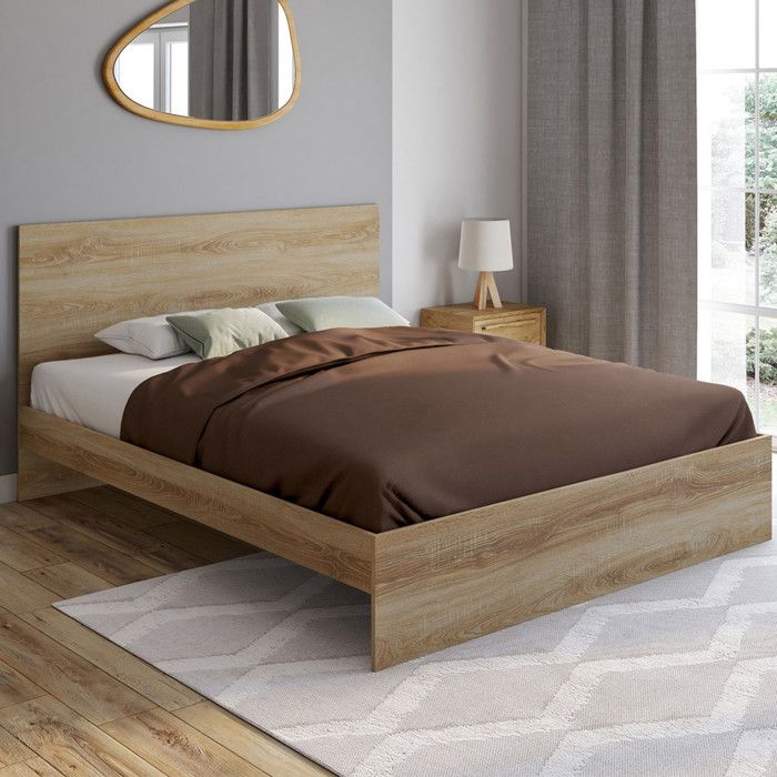 Cama doble con somier de haya - 160 x 200 cm
