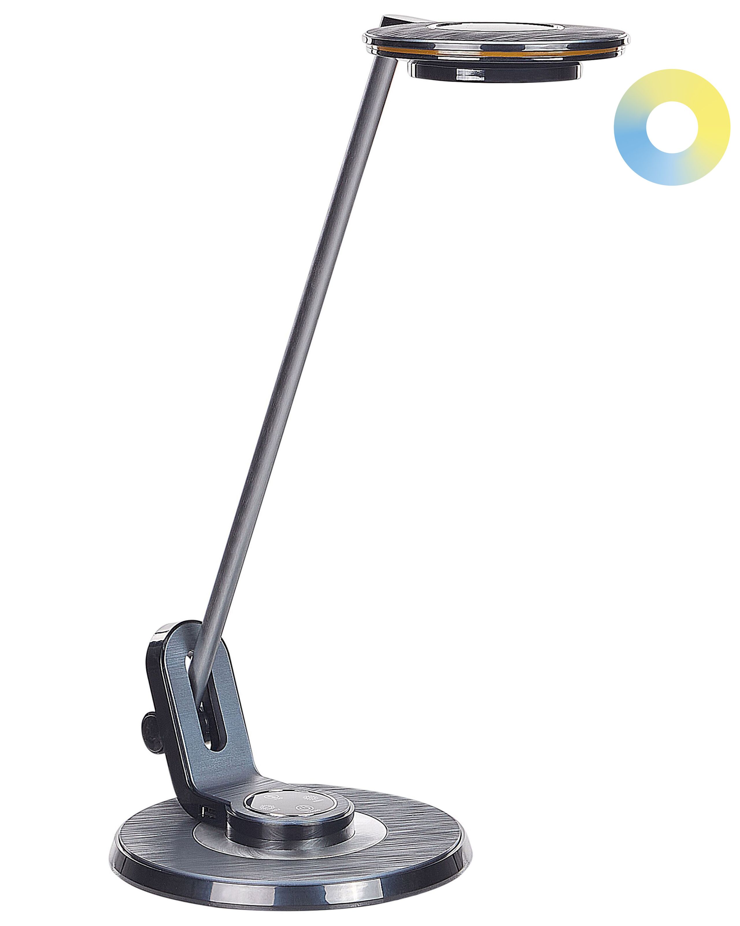 Lámpara LED de escritorio corvus con regulador de intensidad metal negro