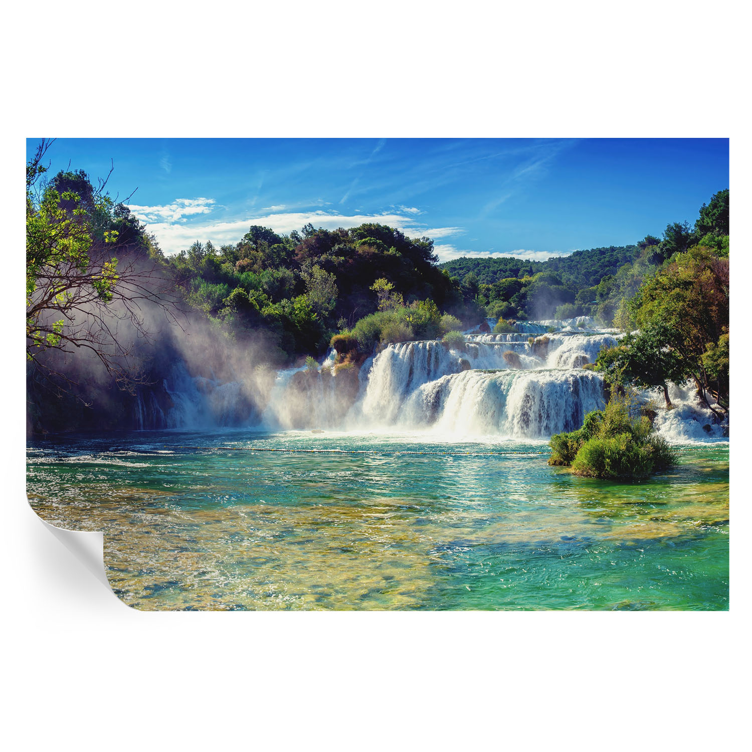 Murales autoadhesivos paisaje de cascada 104x152 tulup