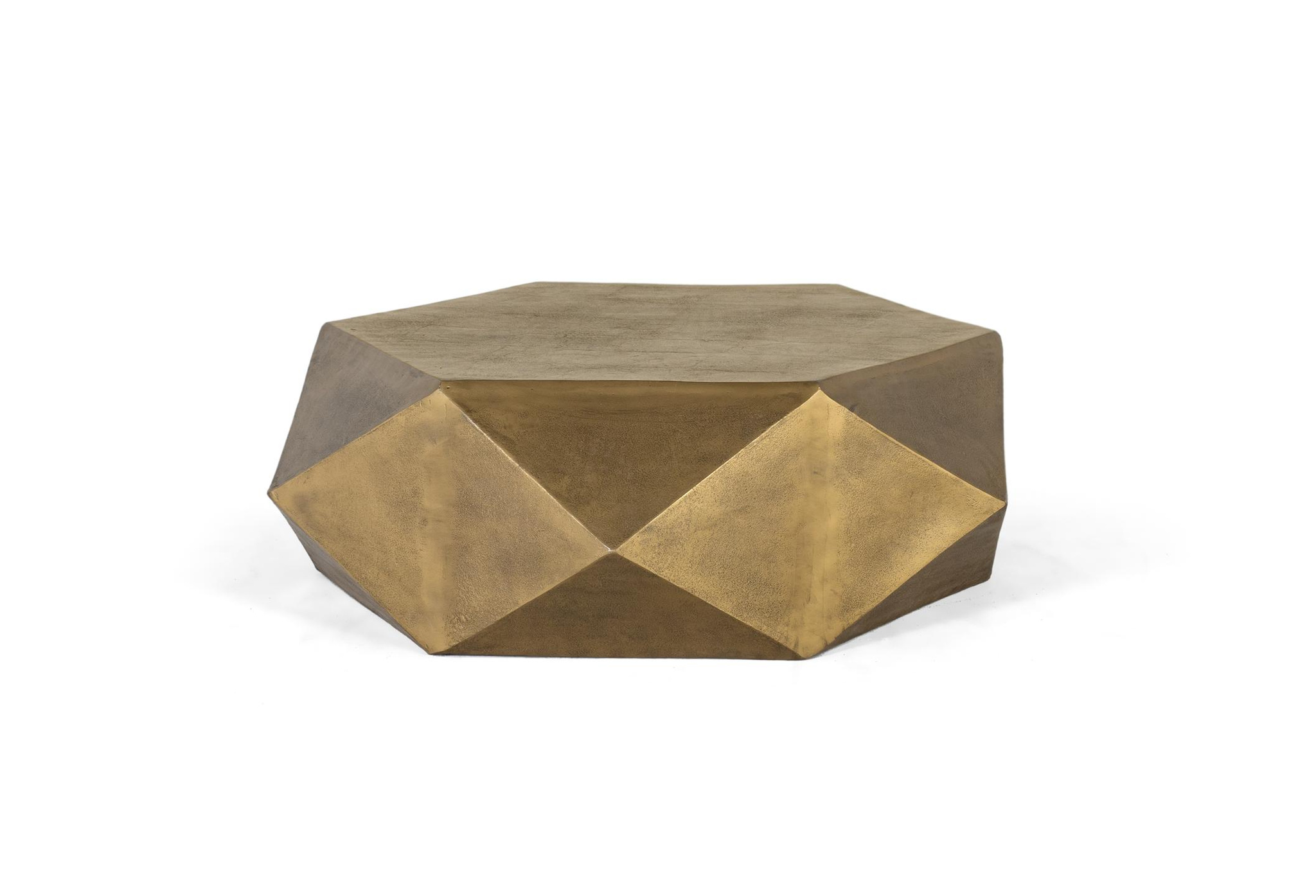 Mesa de centro de aluminio en color dorado 107 cm