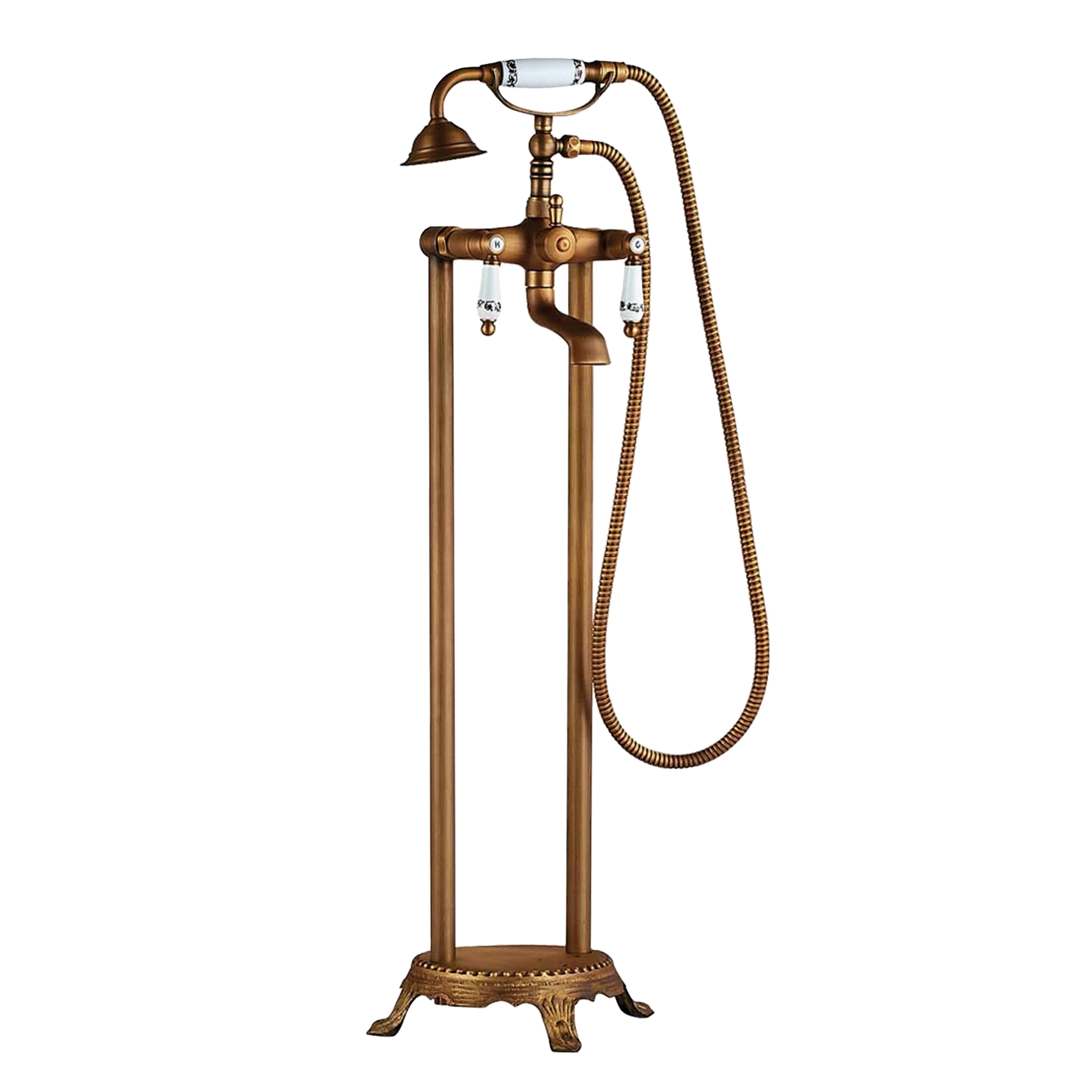 Valaz grifo de bañera exenta bimando retro diseño vintage