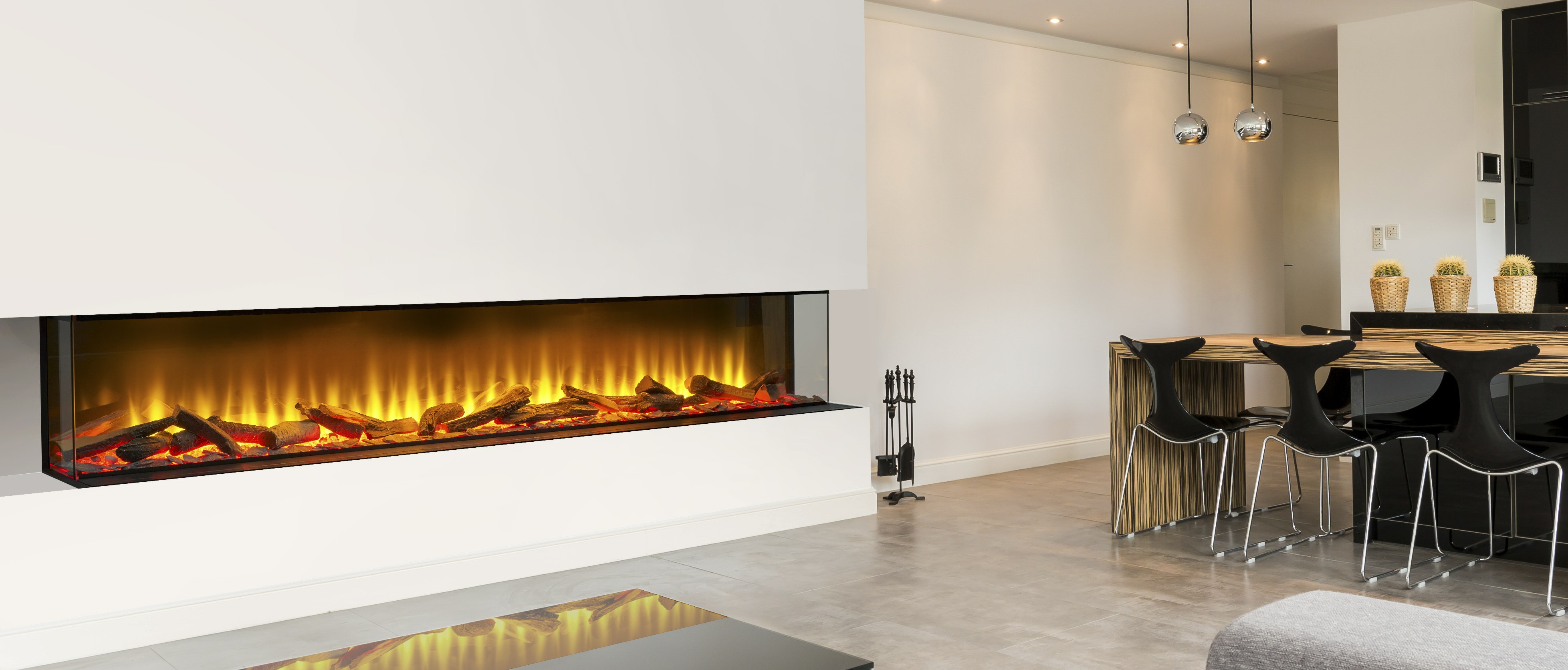 Chimenea eléctrica de pared panorámica acantha aspire 200 (enchufe ue)