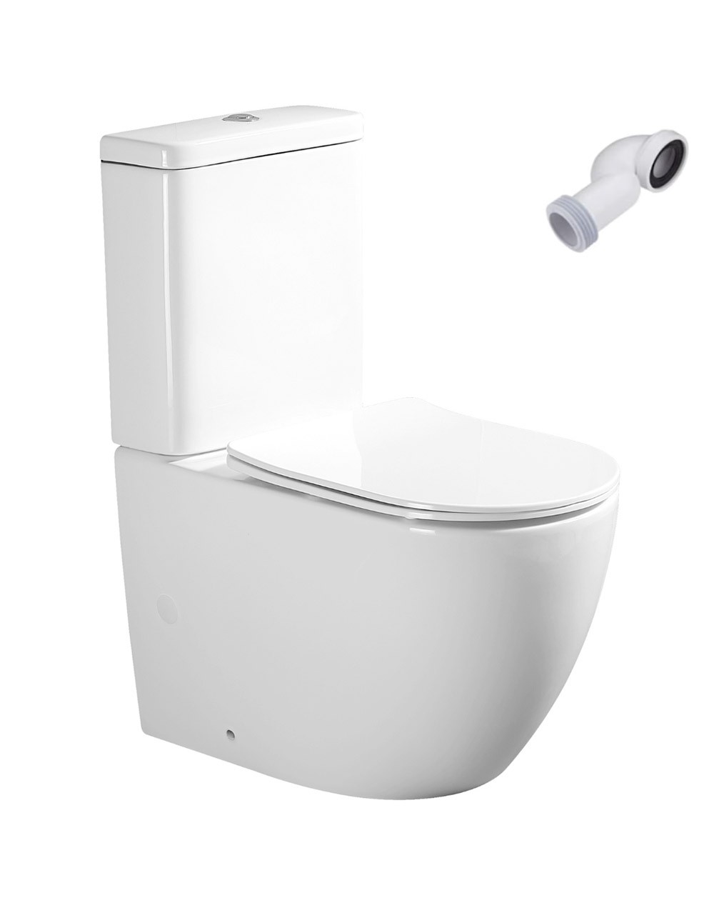 Wc inodoro redondo | blanco brillo | asiento caída amortiguada rimless