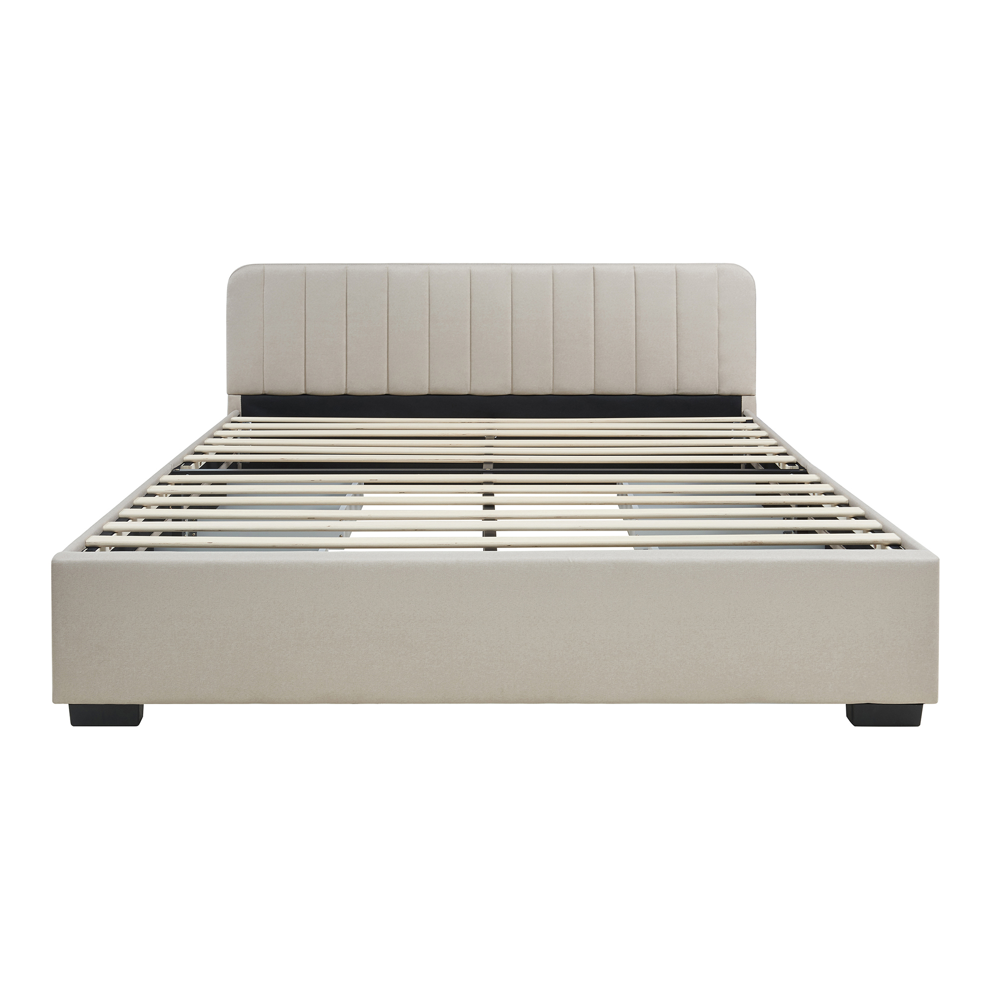Cama matrimonio nofrenna 4 cajones lino + colchón 140x200cm beige [en.casa]