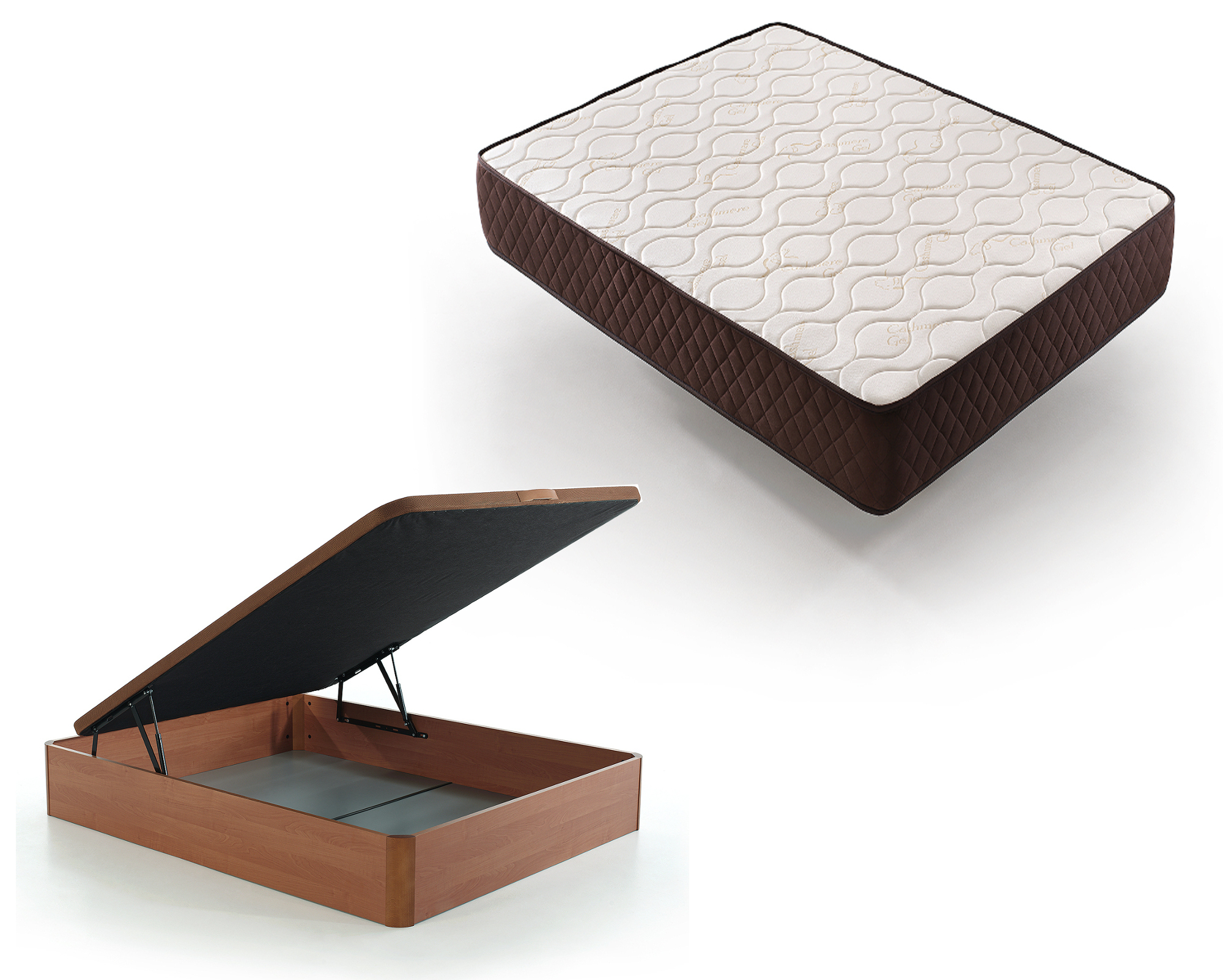 Pack canapé y colchón 150x190 cerezo descansin