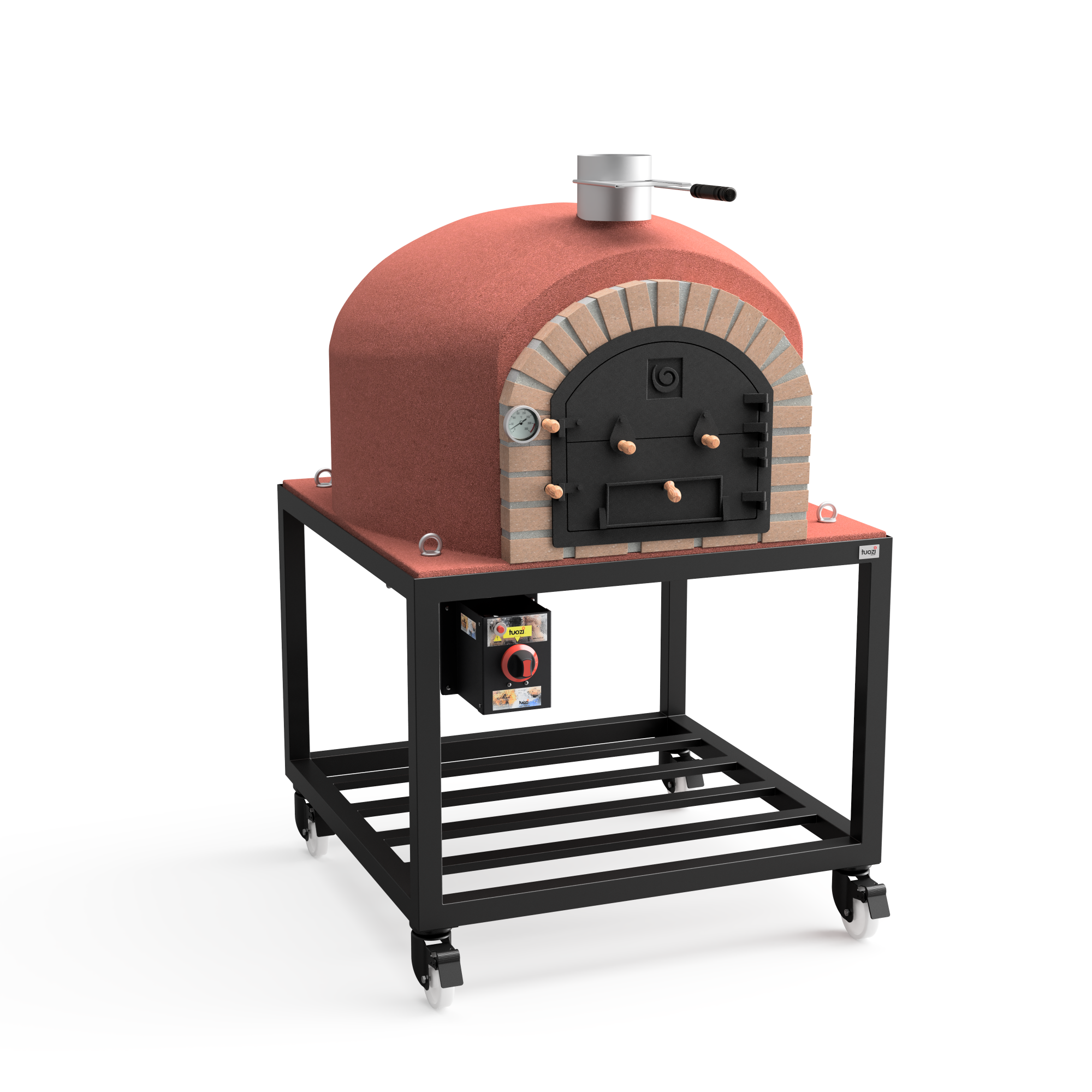 Horno de leña exterior de obra modelo vesuvius burdeos - 120x120x165cm