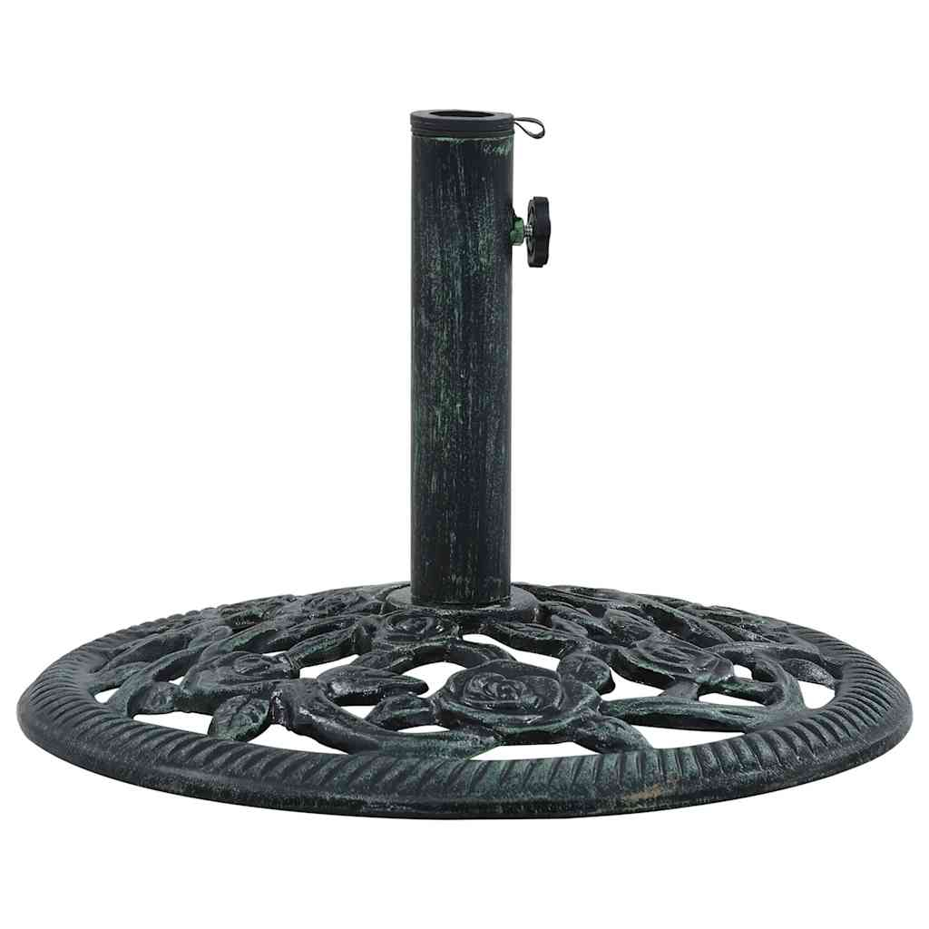 vidaXL base de sombrilla de hierro fundido verde 9 kg 40 cm
