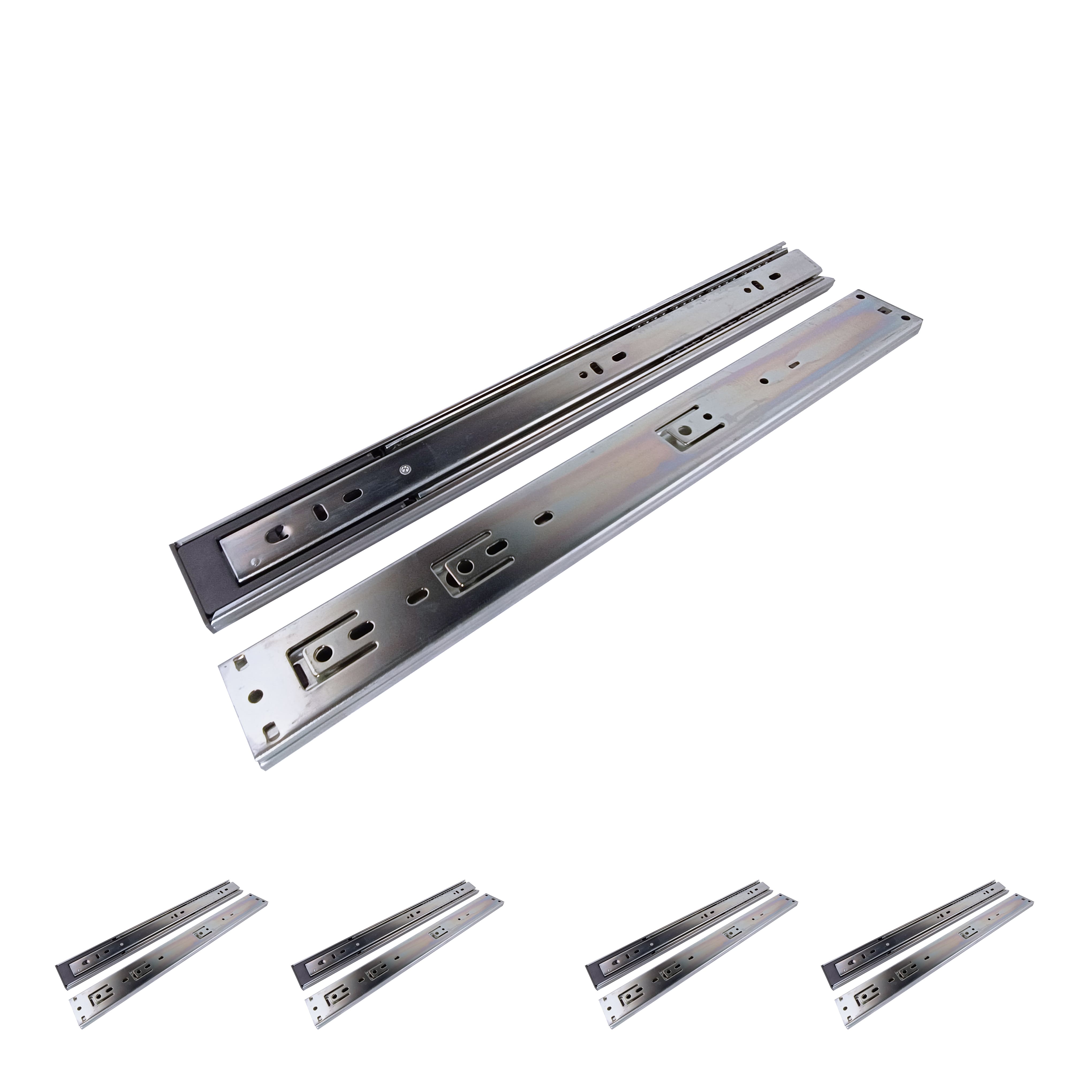 Guías correderas cajón 35cm - total | f.lateral | zincado | 5 unds