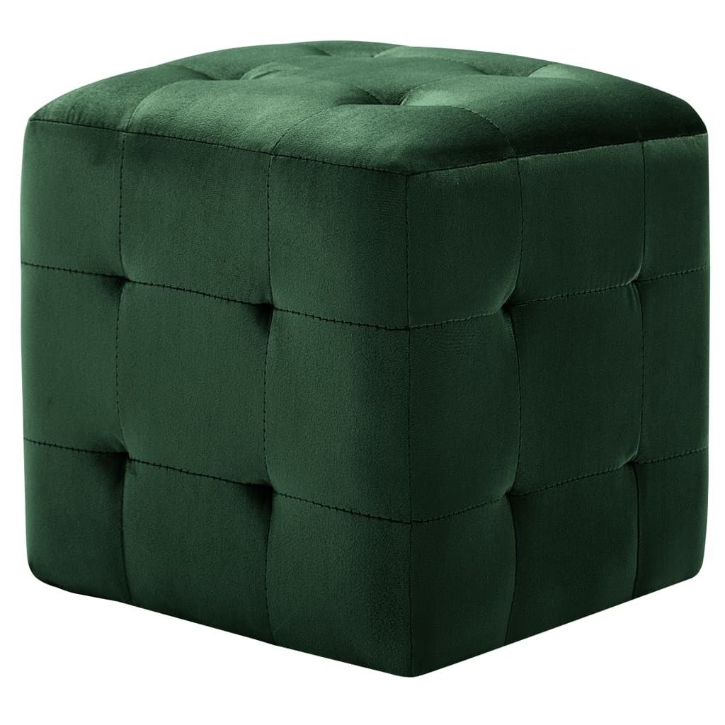 Casa lúmina - set de 2 mesita de noche verde poliéster 30 x 30 x 30 cm