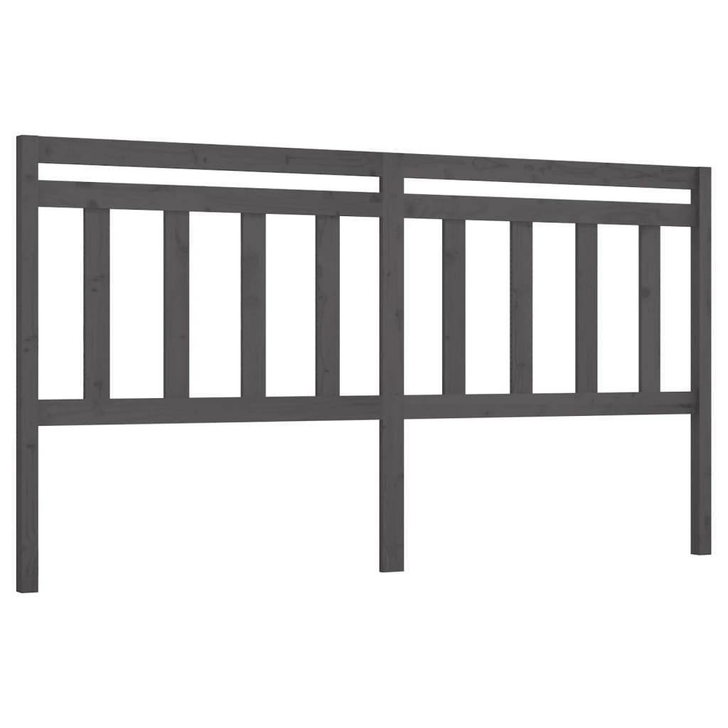 vidaXL cabecero de cama madera maciza de pino gris 206x4x100 cm
