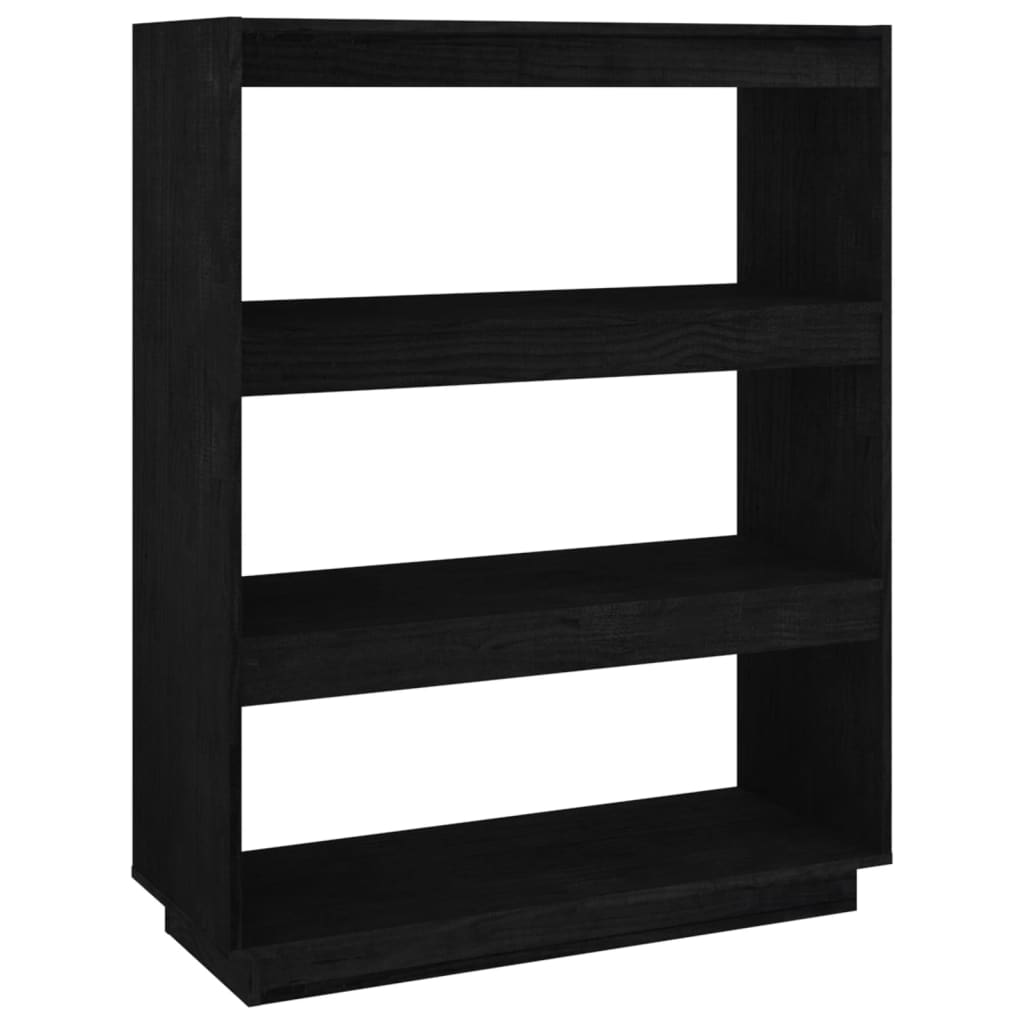 vidaXL estantería/divisor de espacios madera pino negro 80x35x103 cm