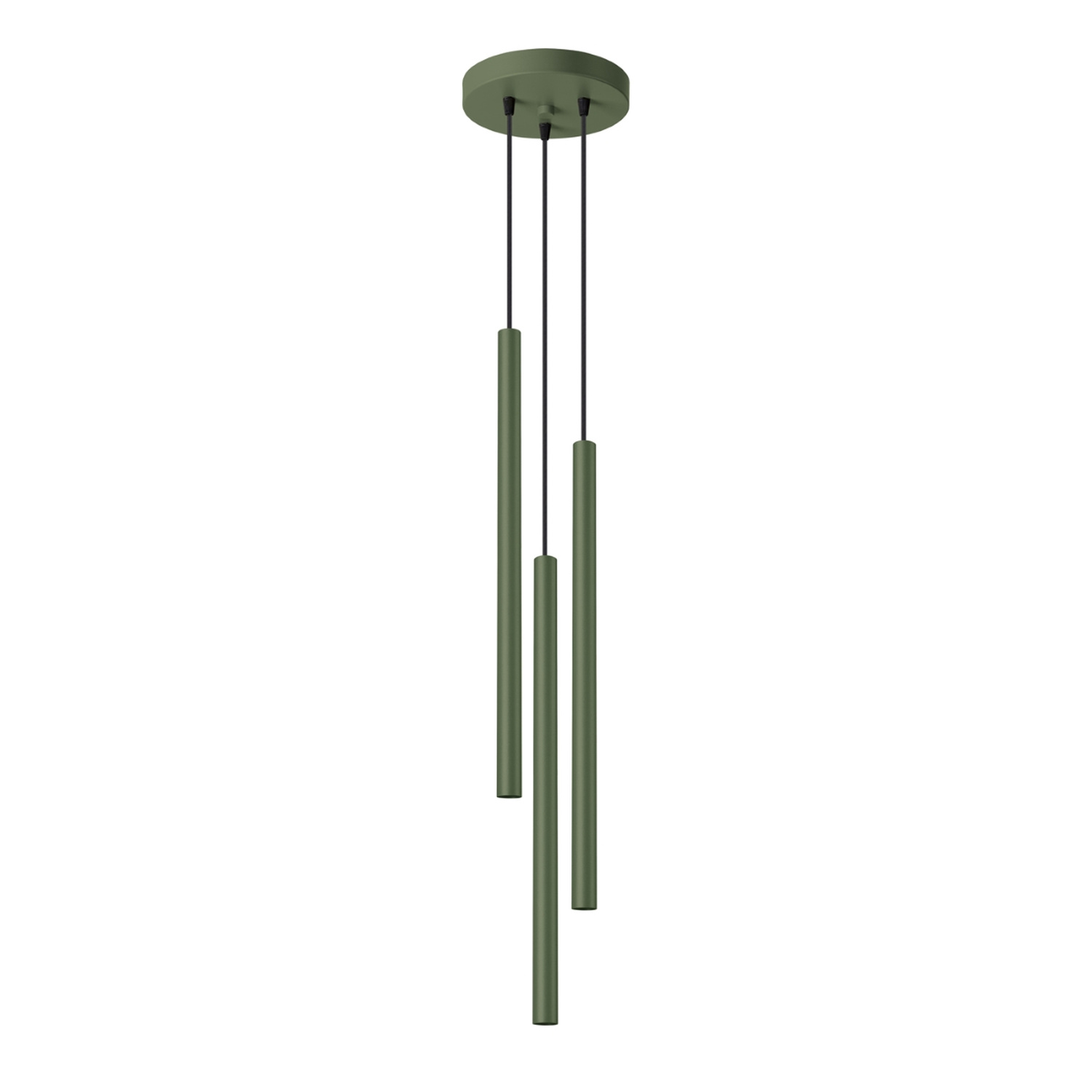 Lámpara colgante pastelo 3 verde oliva acero 19.5x104x19.5cm