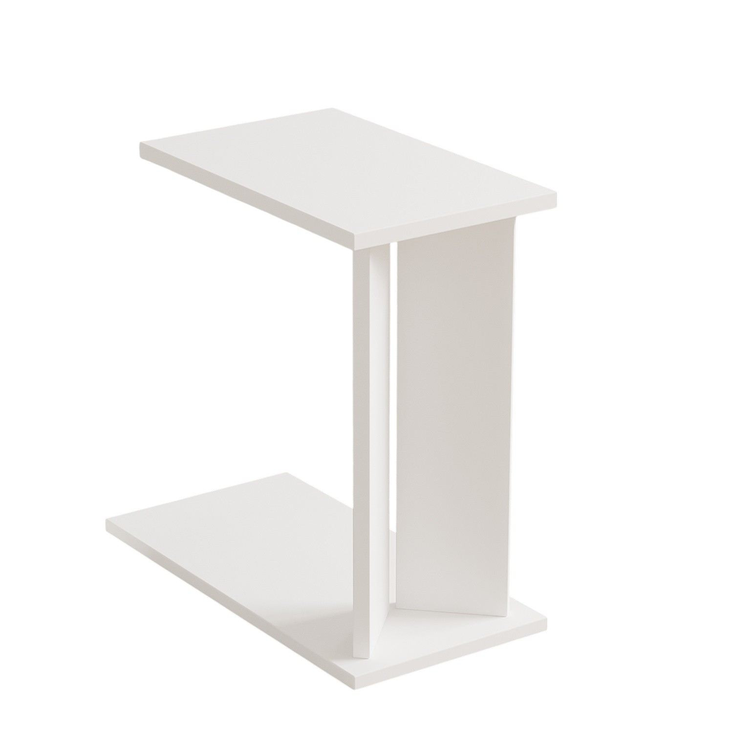 Mesa auxiliar de madera "lun" - 25 x 50 x 48 cm - blanca