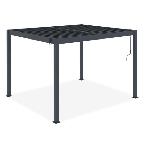 Pérgola bioclimática autoportante de aluminio gris piana 3x2,5m