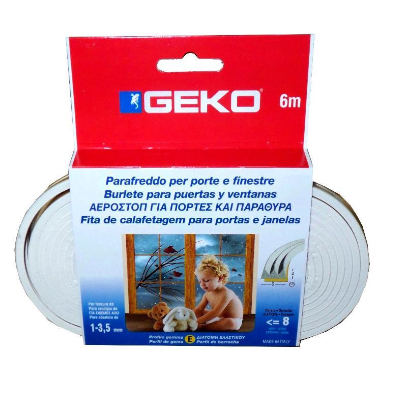 Geko burlete caucho emme tipo e color blanco 6mx9mm