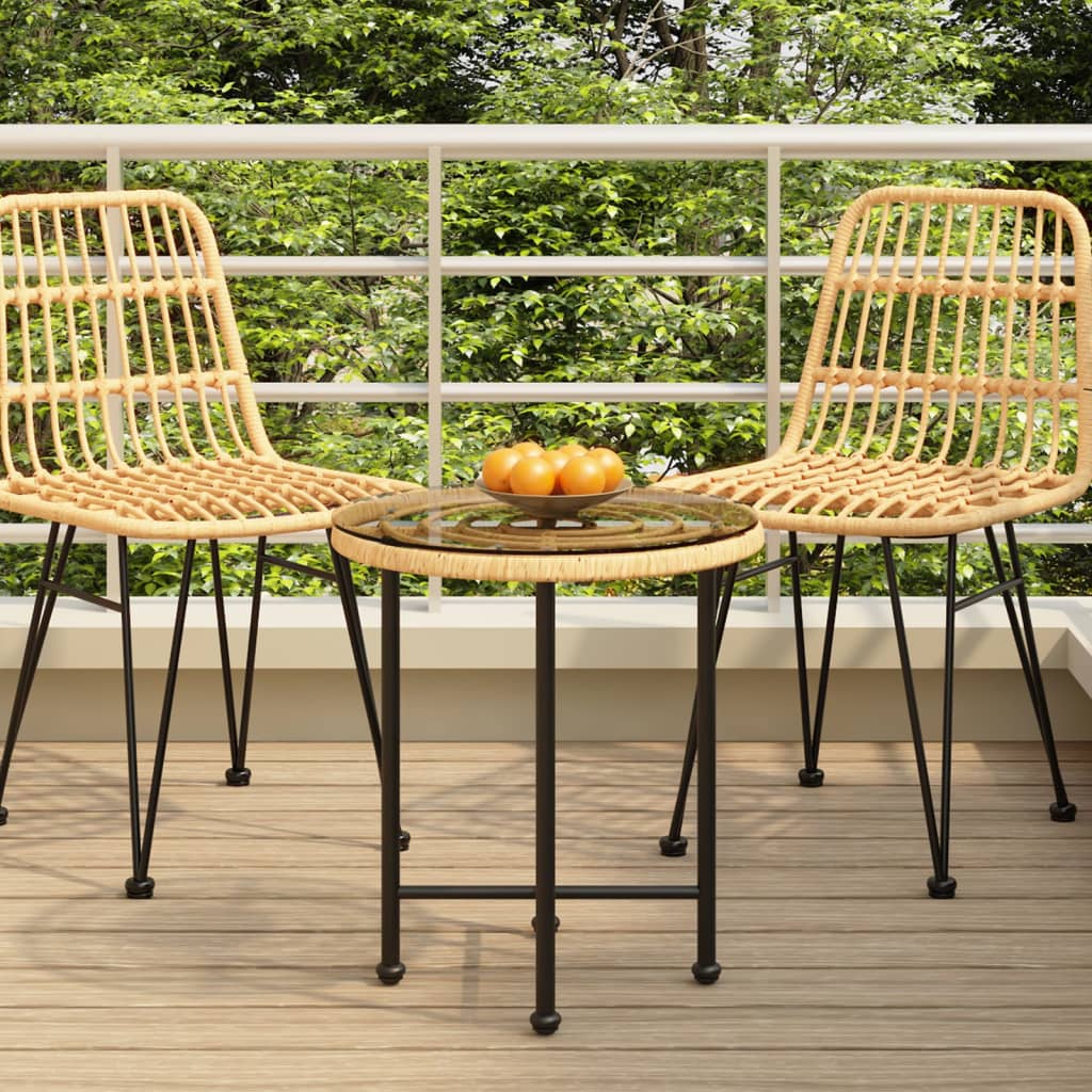 Mesa de comedor de vidrio templado y acero 50 cm es2192