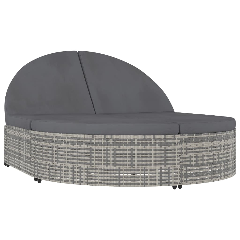 vidaXL tumbona para 2 personas con cojines ratán sintético gris