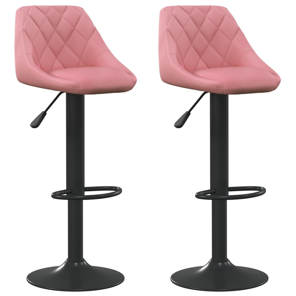 vidaXL taburetes de cocina 2 unidades terciopelo rosa