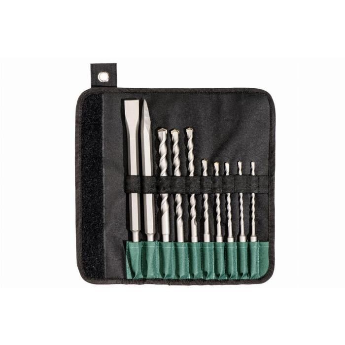 Metabo - surtido de 10 piezas de brocas y cinceles sds-plus en estuche blan