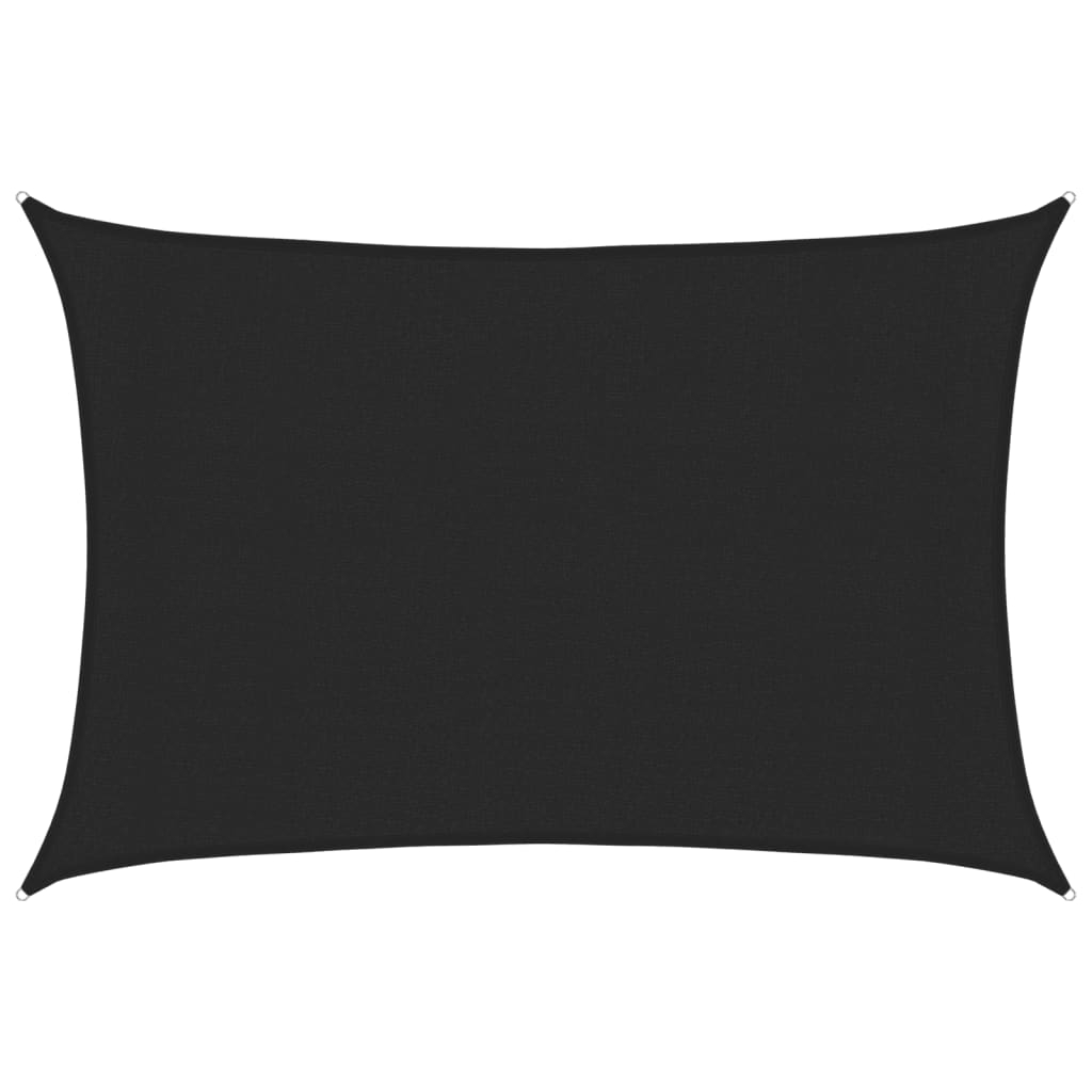 vidaXL toldo de vela negro hdpe 160 g/m² 3x4 m