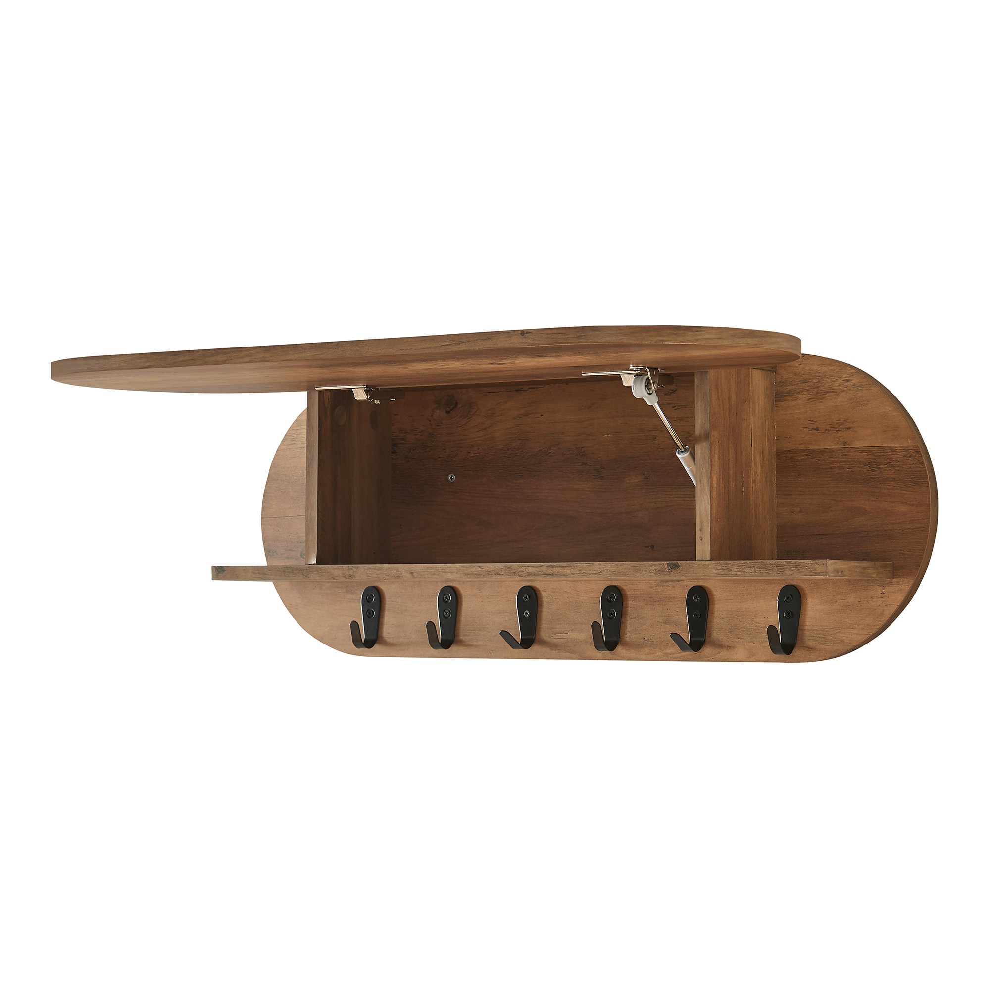 Perchero de pared vilkön puerta abatible 80x16x30 cm - efecto nogal