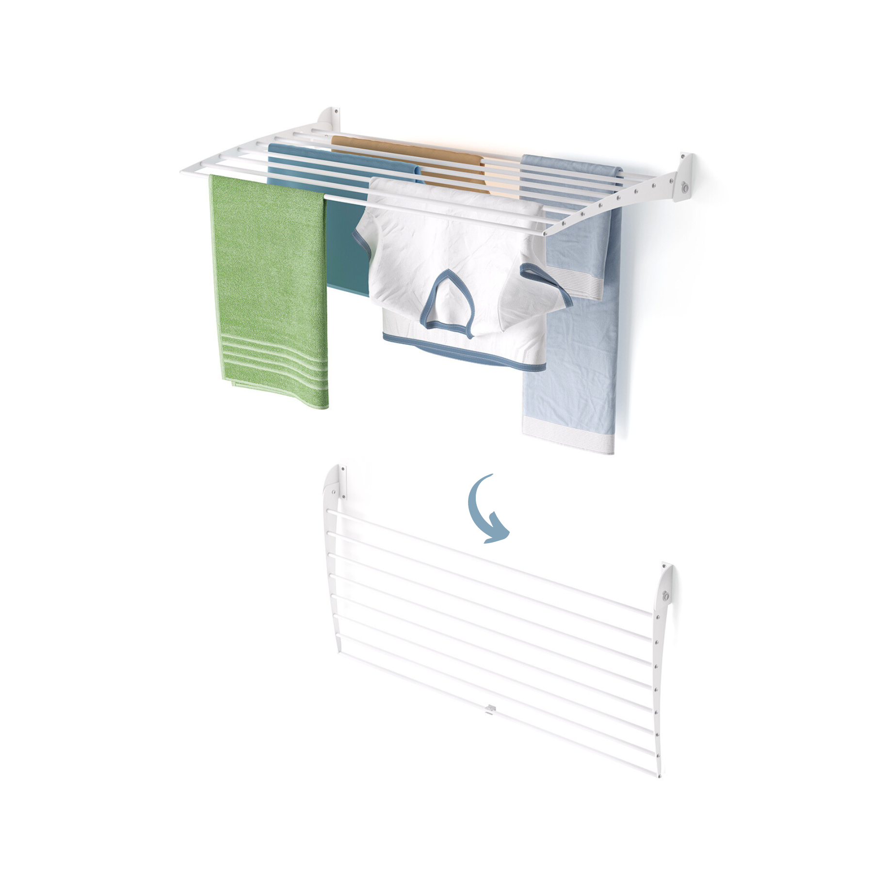 Tendedero pared compacto, 102 cm, foxydry fold down, blanco
