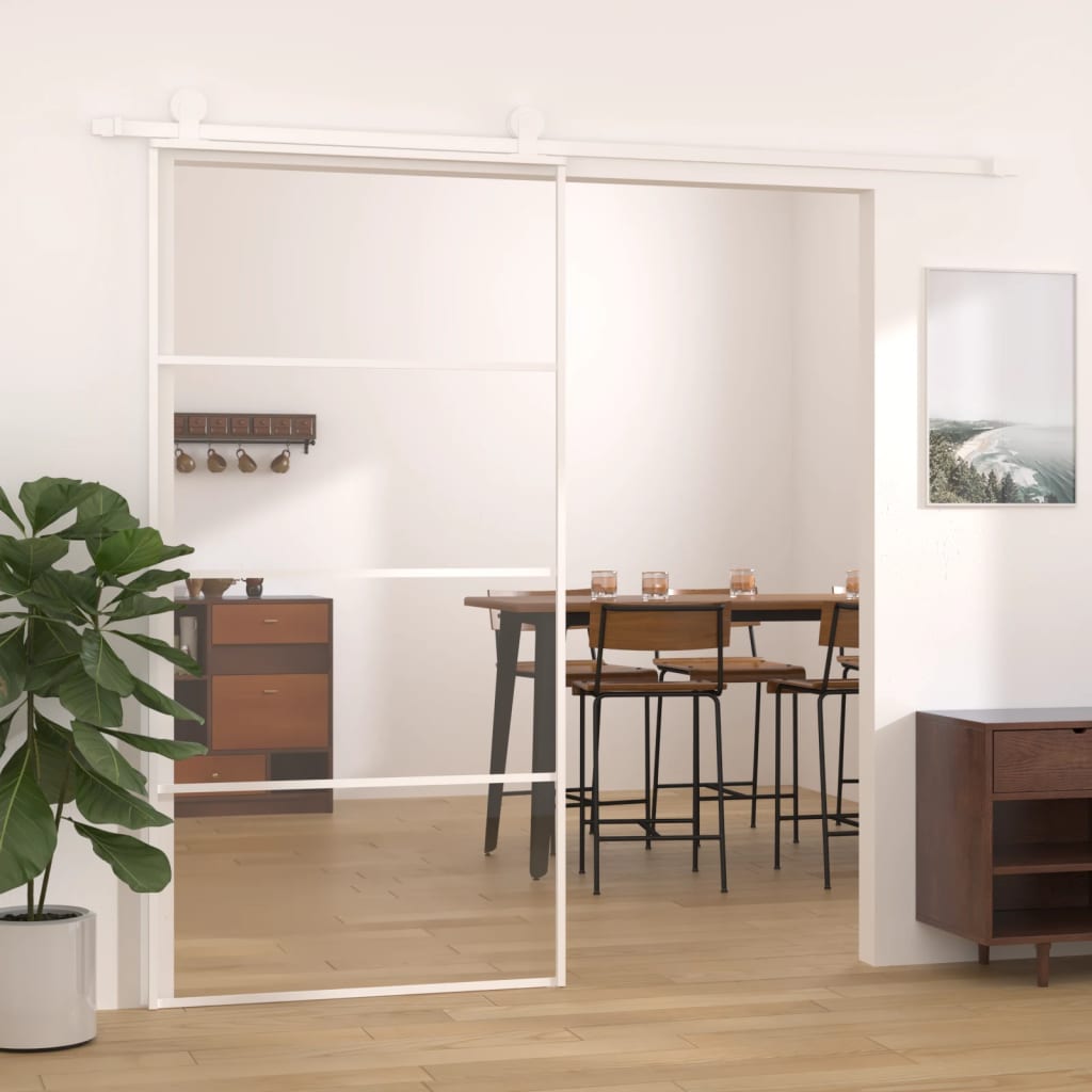 Puerta corredera esg vidrio y aluminio blanca 102,5x205 cm esxt7600