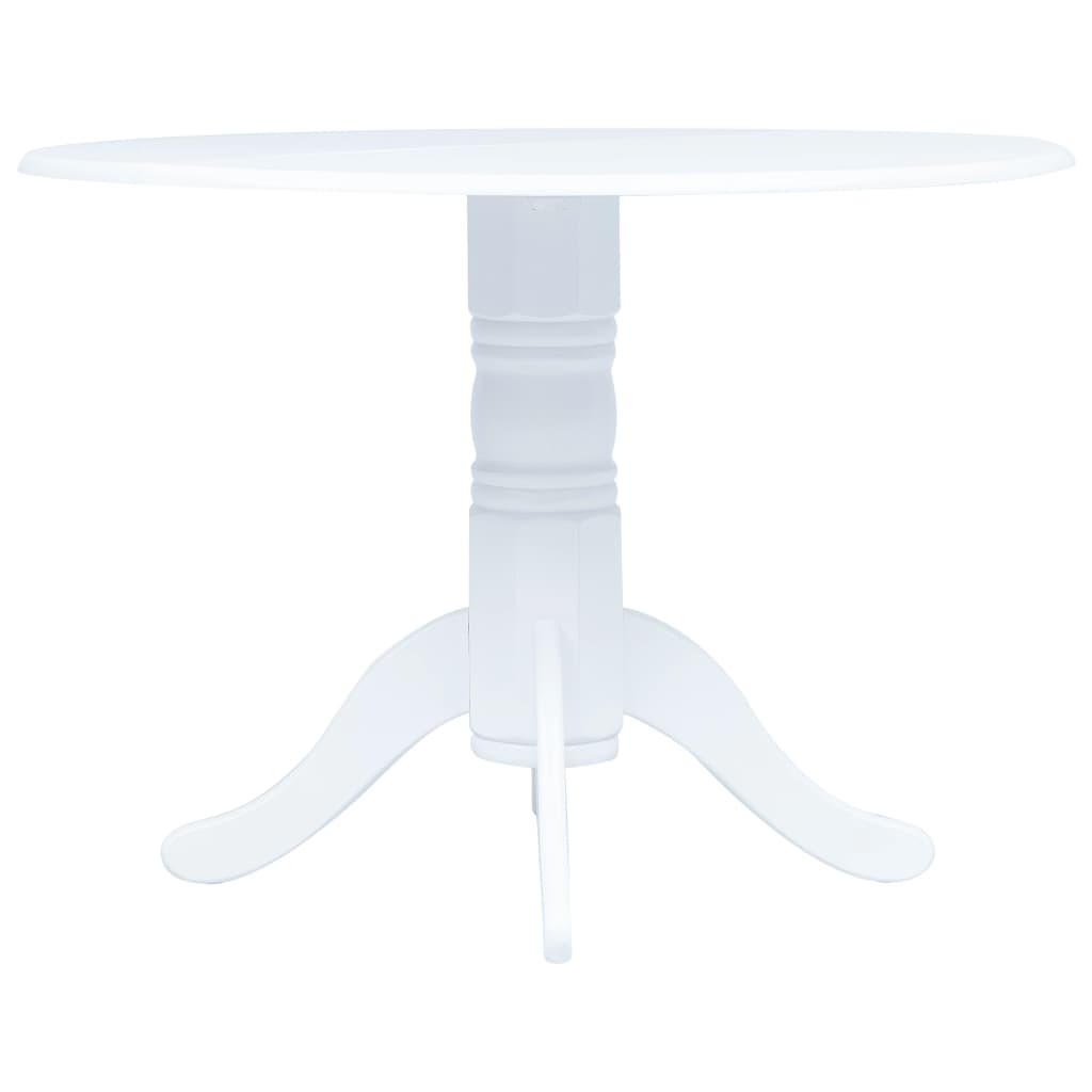 Mesa de comedor de madera maciza de caucho blanca 106 cm oif998311