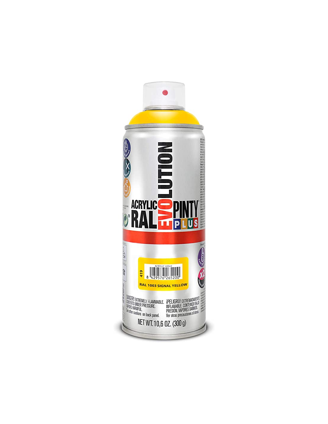 Spray acrilico brillante pintyplus ral 400 ml (ral 1003 amarillo señales)