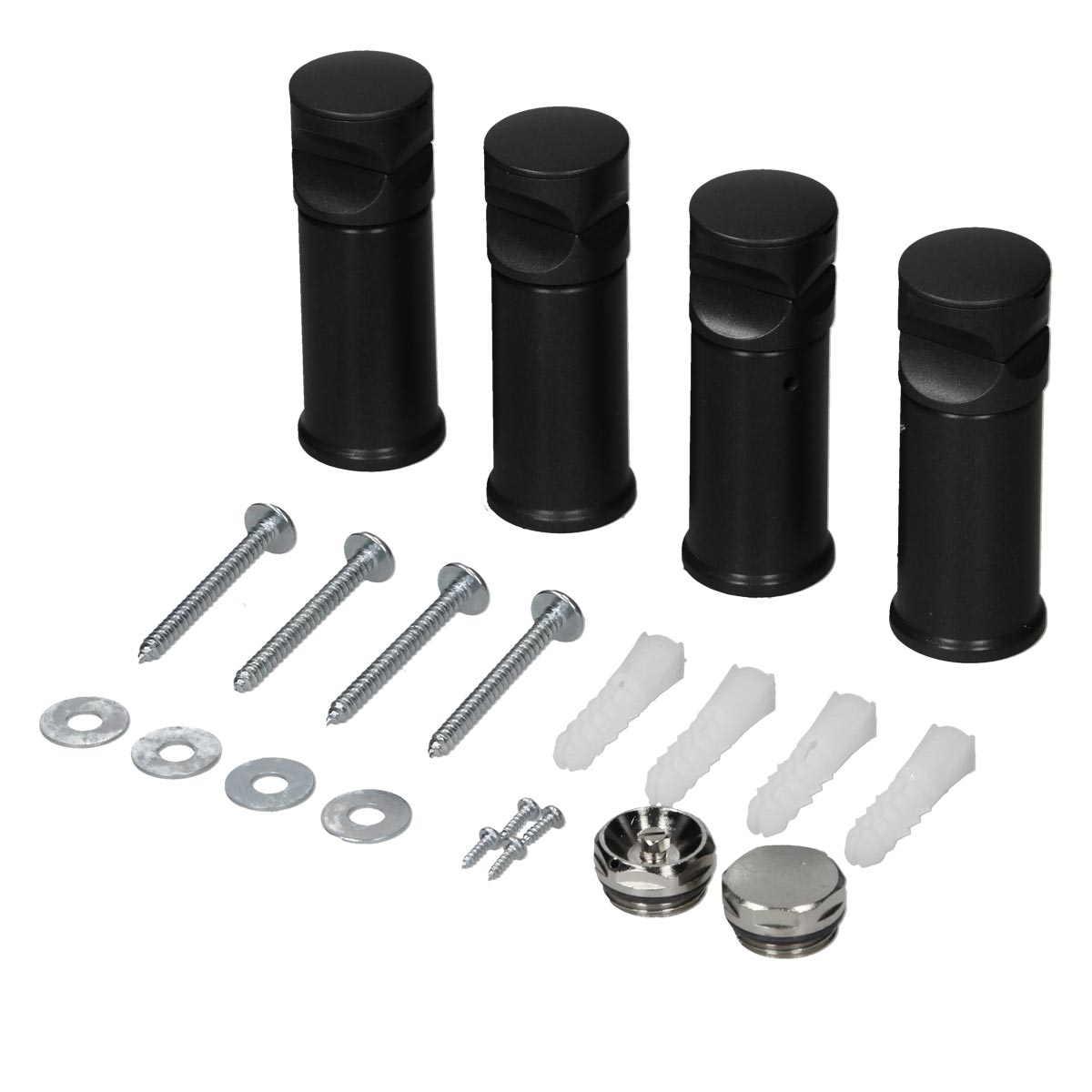 Material de montaje negro para radiador sahara de baño soporte para pared