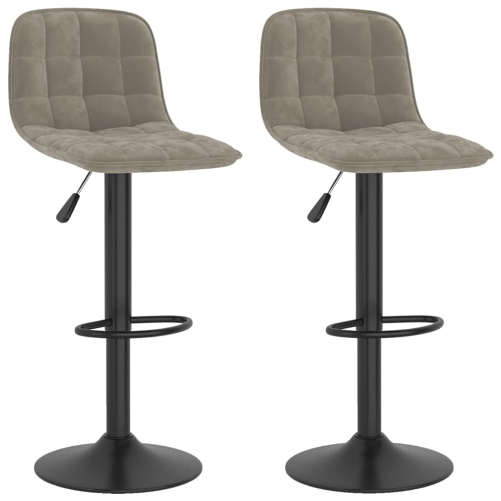 vidaXL taburetes de cocina 2 unidades terciopelo gris claro