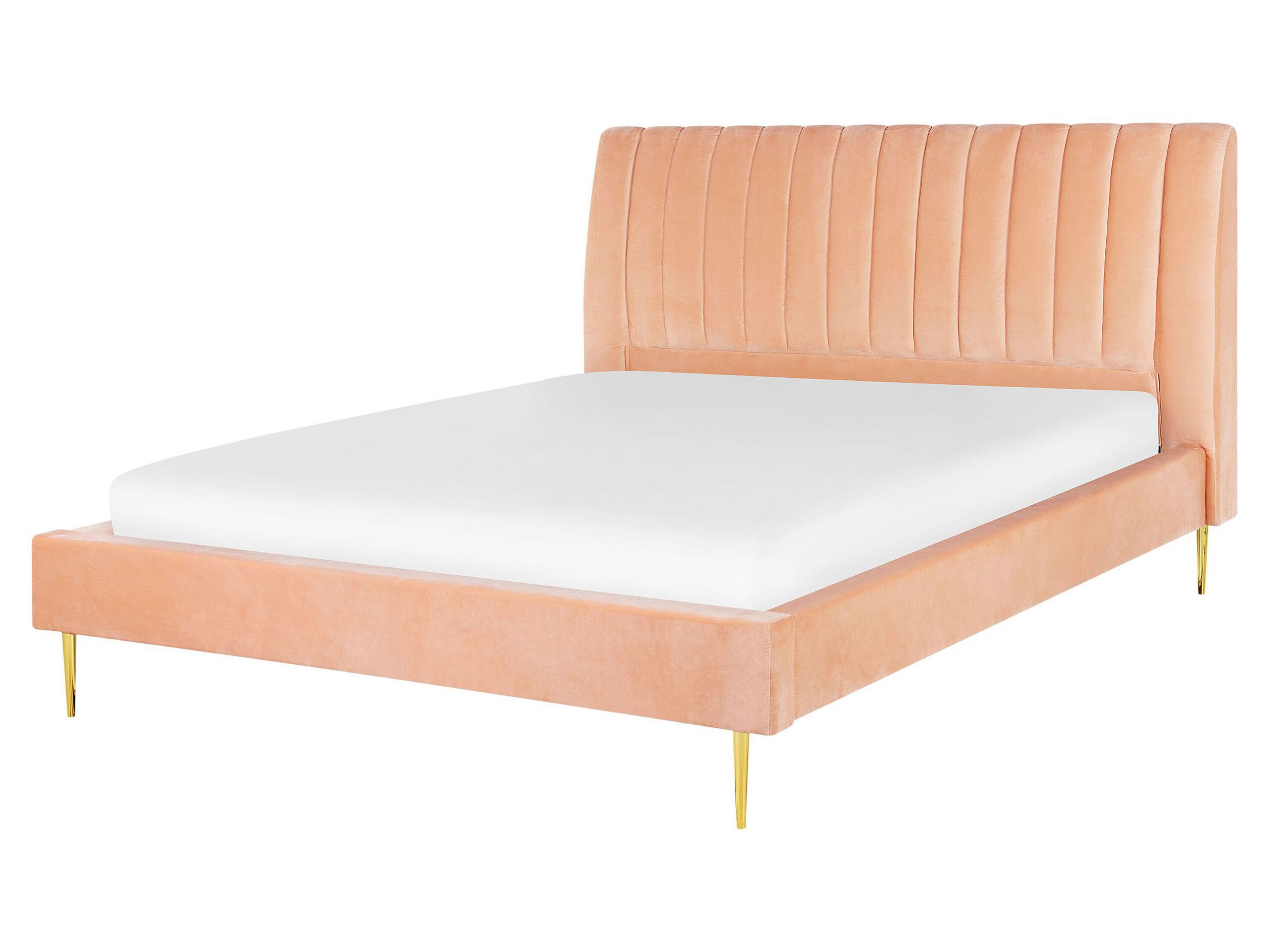 Cama terciopelo marville 160 x 200 cm rosa melocotón