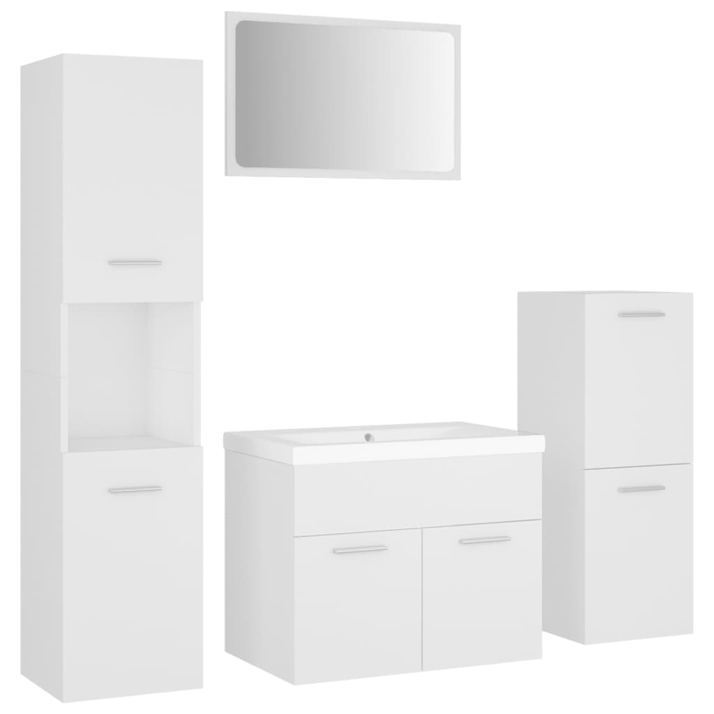 vidaXL juego de muebles de baño madera de ingeniería blanco