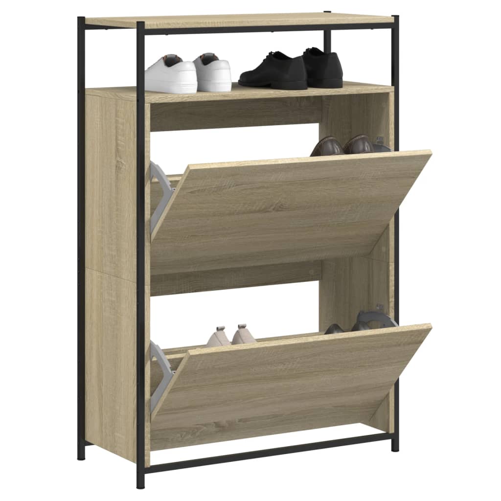 Zapatero de madera de ingeniería roble sonoma 75x34x112 cm