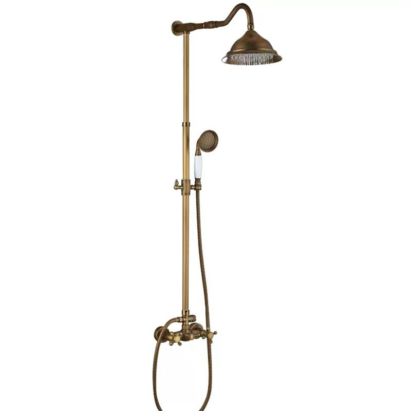 Columna de ducha para bañera retro, dorado
