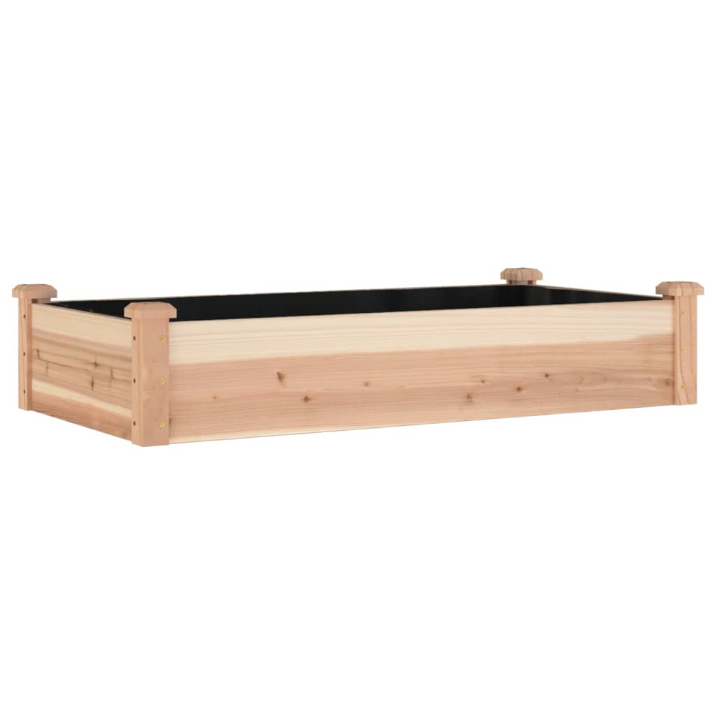 vidaXL jardinera arriate con forro madera maciza abeto 120x60x25 cm
