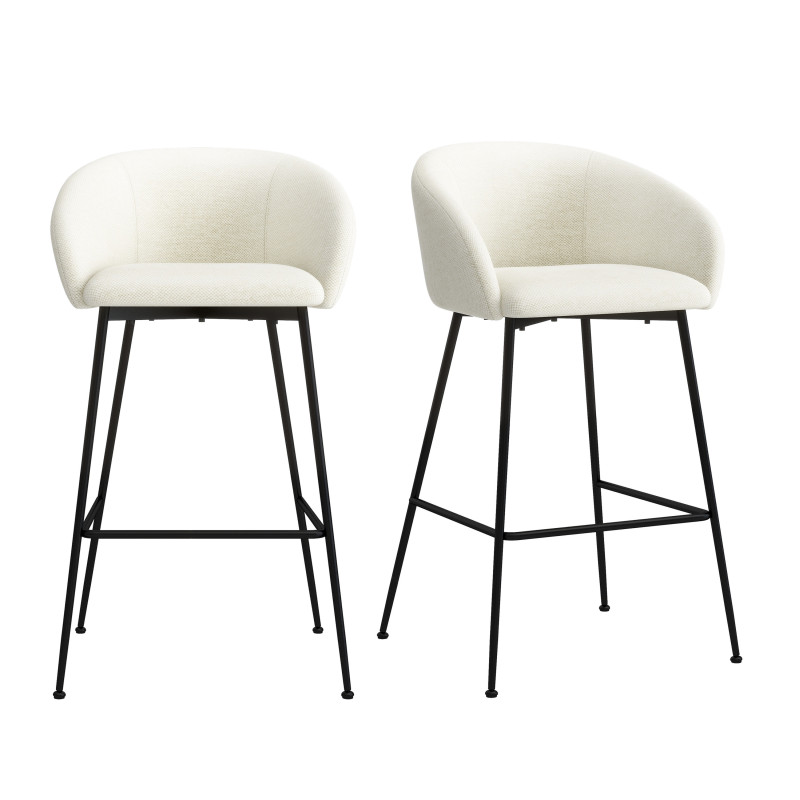 Chloe-silla de bar de tela ecru (x2)