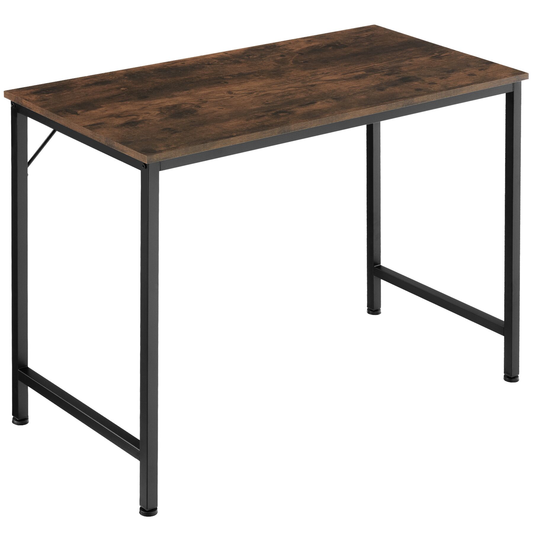Escritorio estilo industrial estructura de acero 100 cm madera oscura