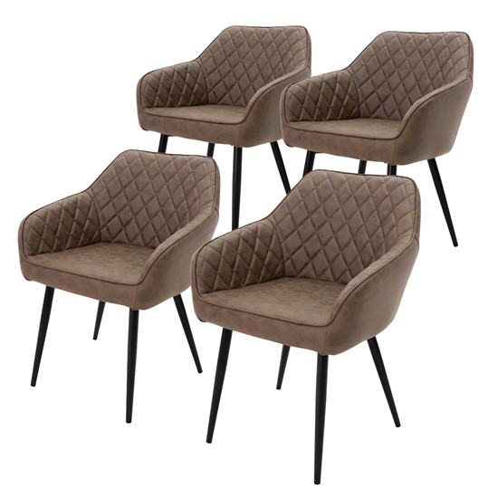 Set 4x sillas de comedor marr?n estilo moderno ml-design