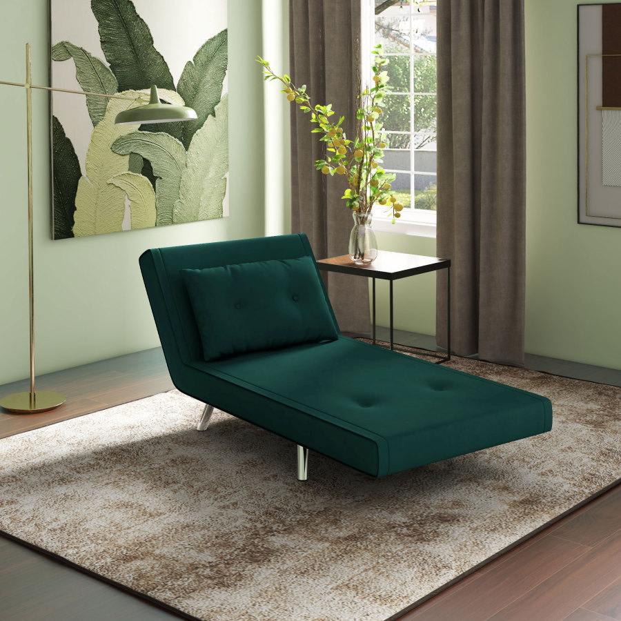 Sillón cama reclinable poliéster verde oscuro 1 plaza 3 en 1